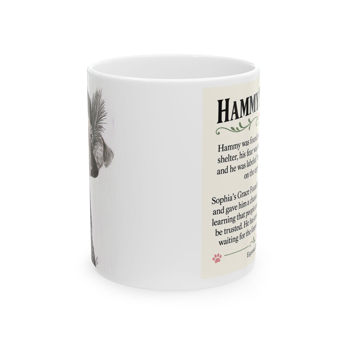 Hammy Story Ceramic Mug — Illustrated Animal Rescue Tribute (11oz & 15oz)