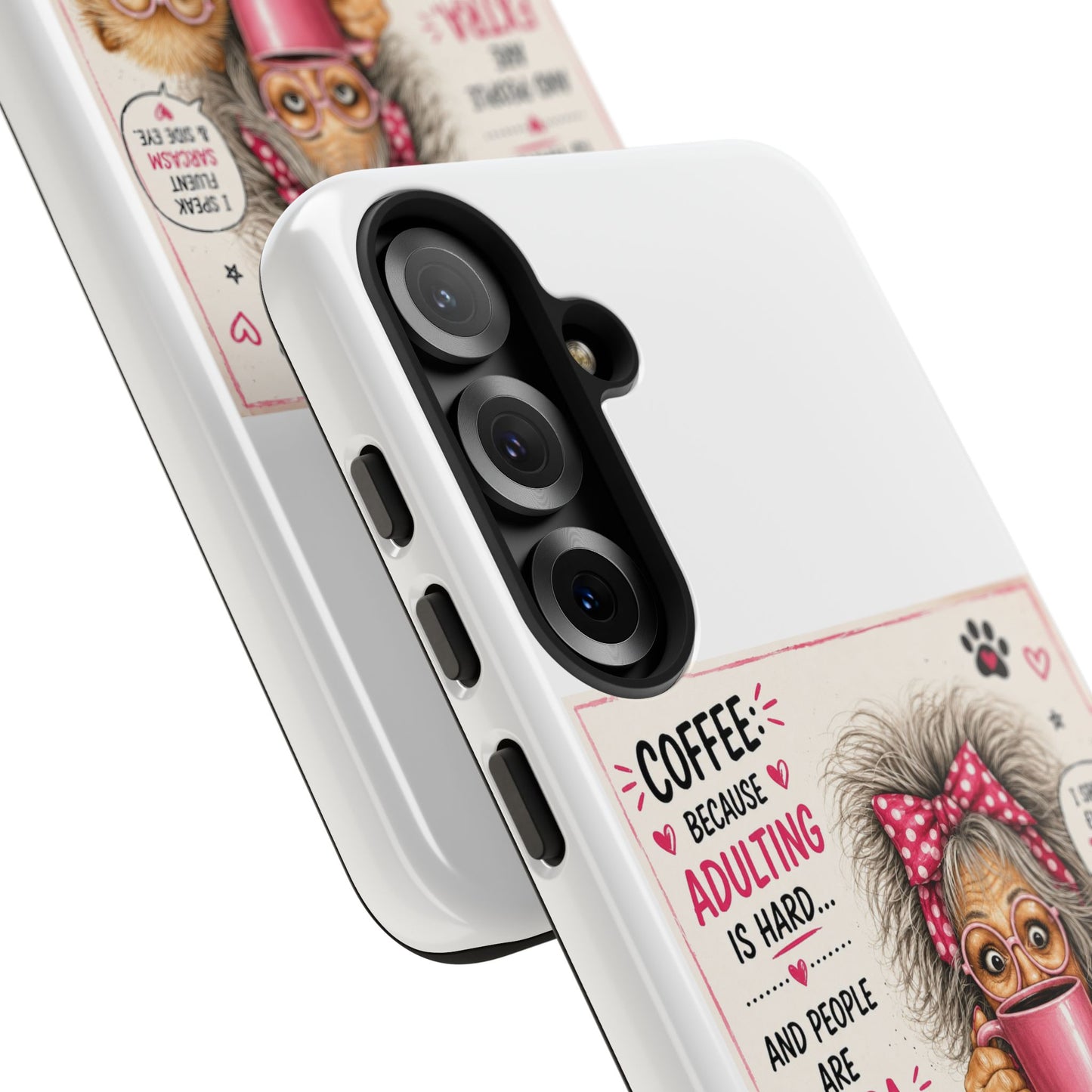 Perky Pearl and LattePhone Case — Funny "Adulting Is Hard" Cozy Design