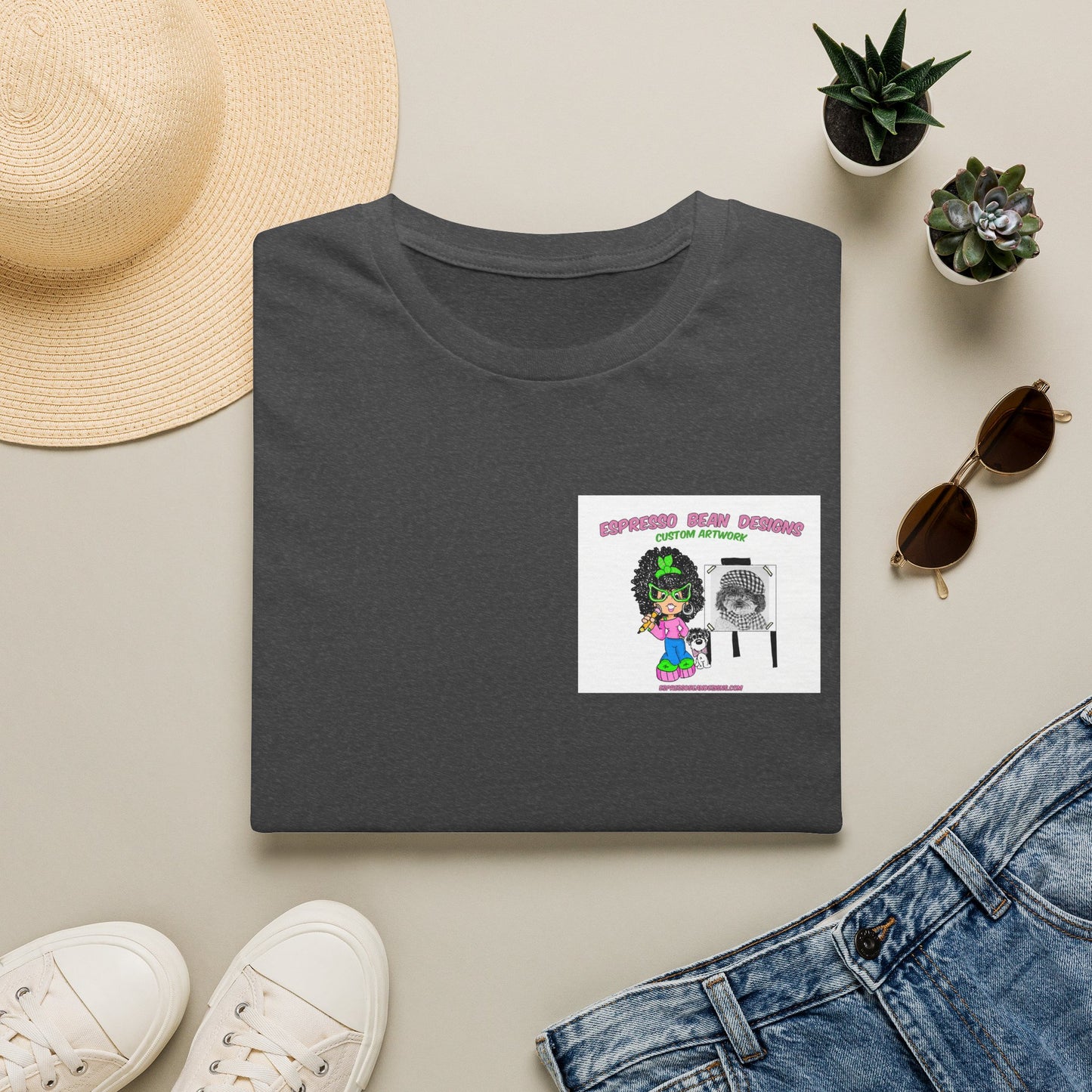 T-Shirt — Perky Pearl and Latte. I try not to bite