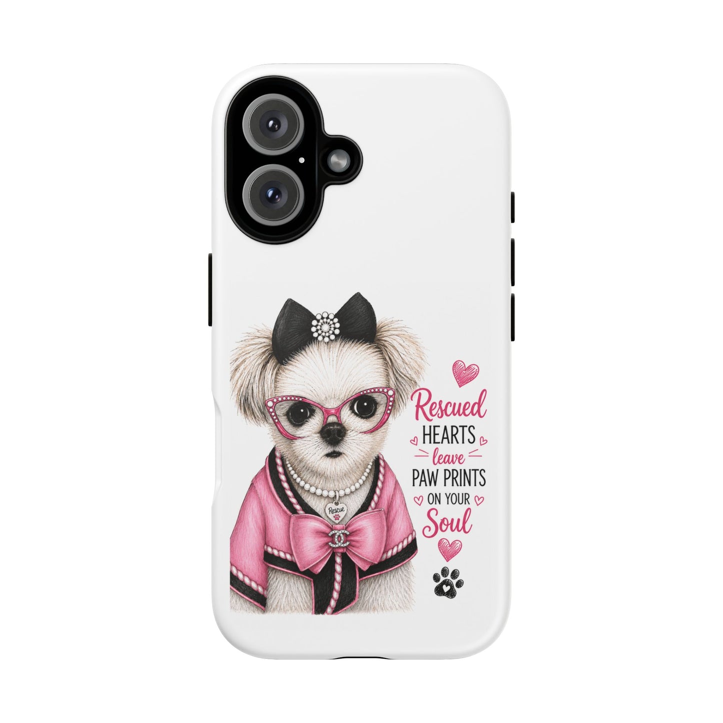 Rescued Hearts Paw Prints Phone Case