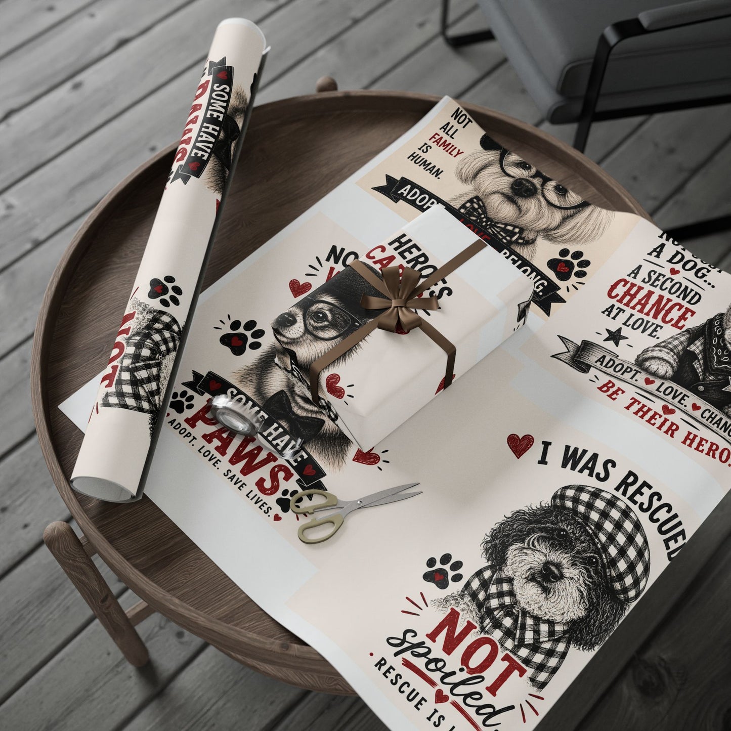 Rescue with Elmer, Gabe, Dexter and Lobo Wrapping Paper -  Gift Wrap