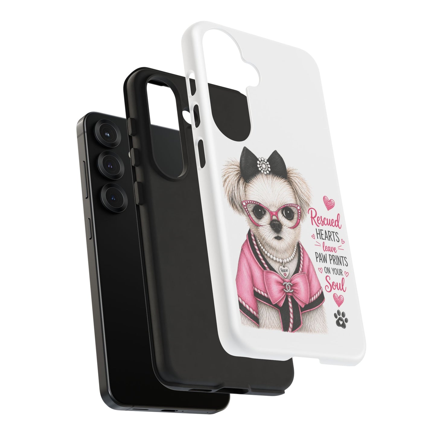 Rescued Hearts Paw Prints Phone Case