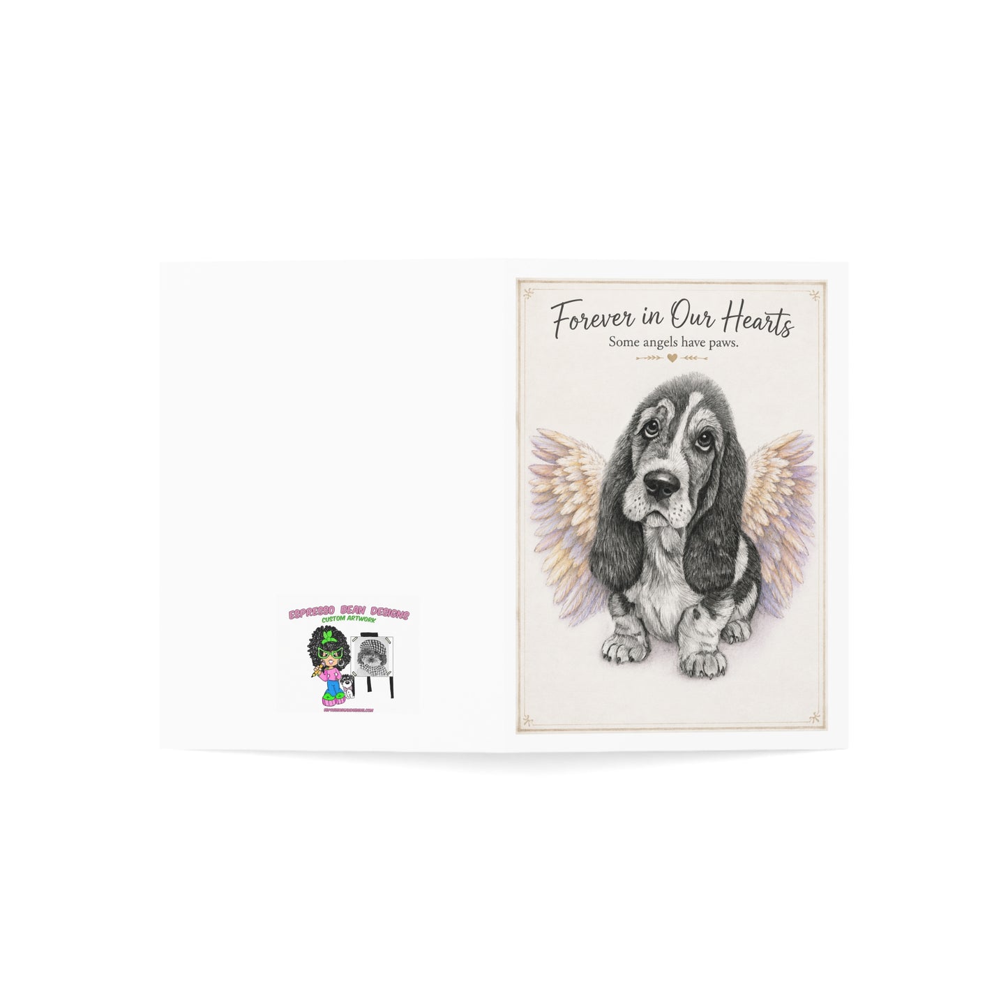 Pet Sympathy Greeting Card – “Forever in Our Hearts” Memorial Dog Card (Single or Multi-Pack)