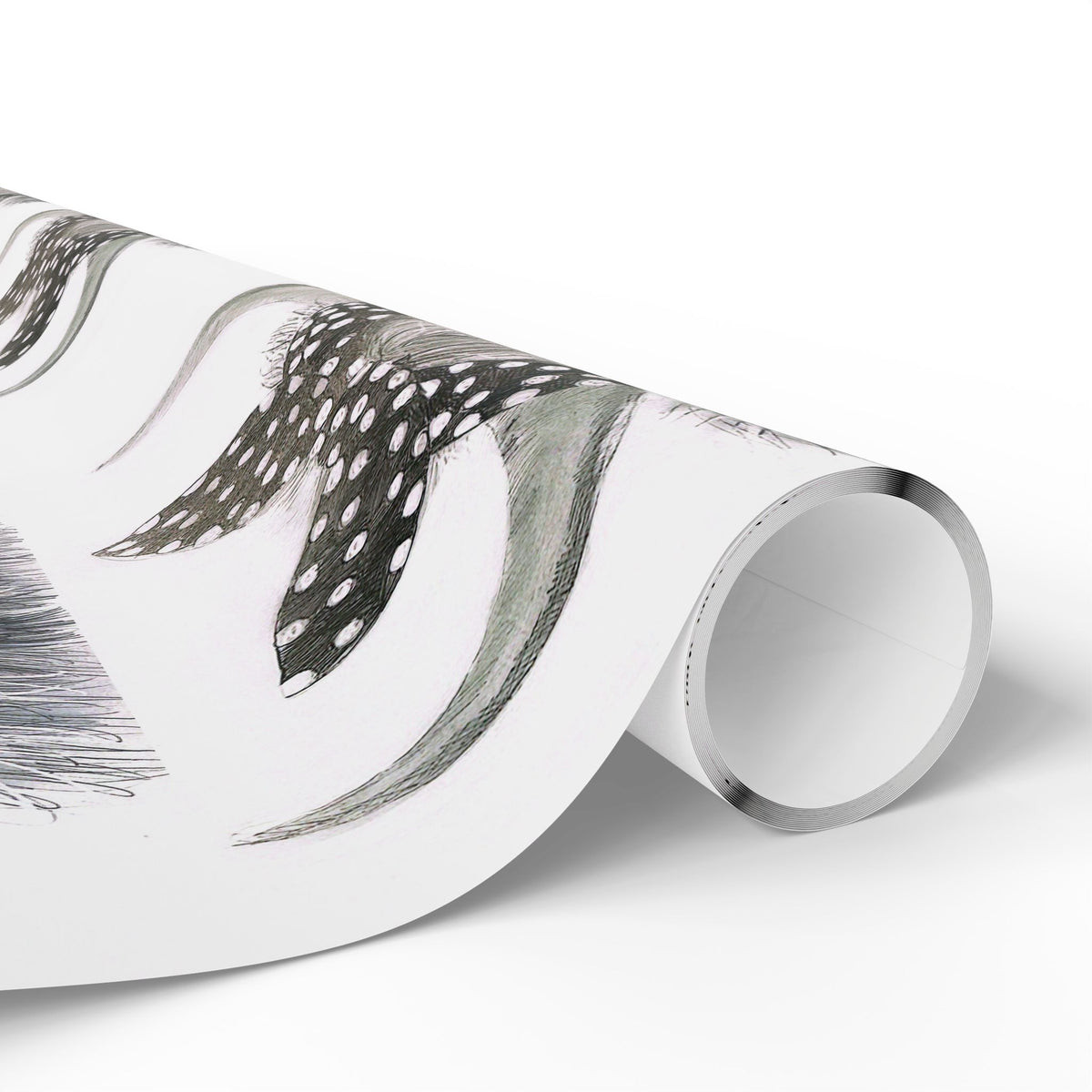 Highland Cow Wrapping Paper Roll — Black & White Highland Cattle Gift Wrap