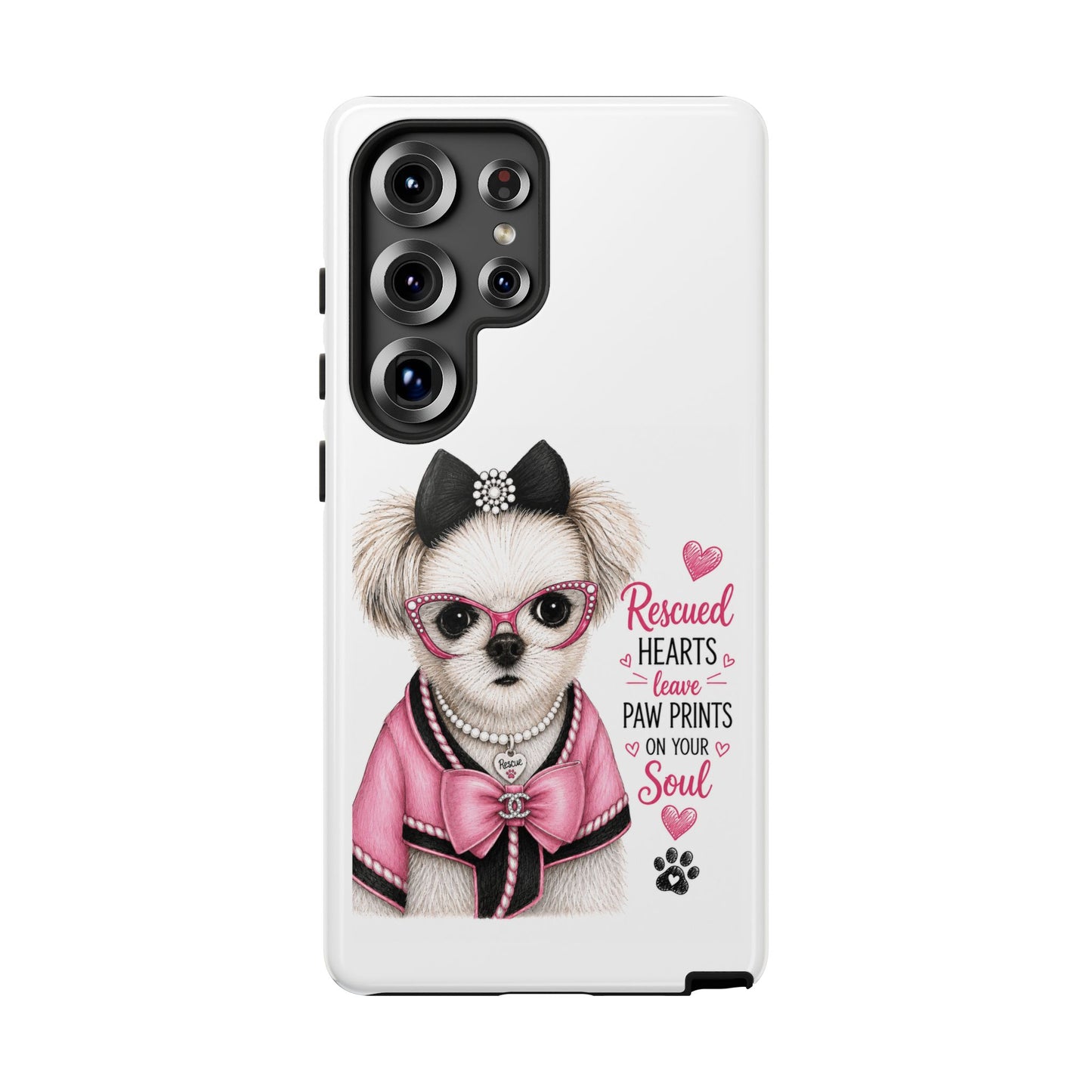 Rescued Hearts Paw Prints Phone Case
