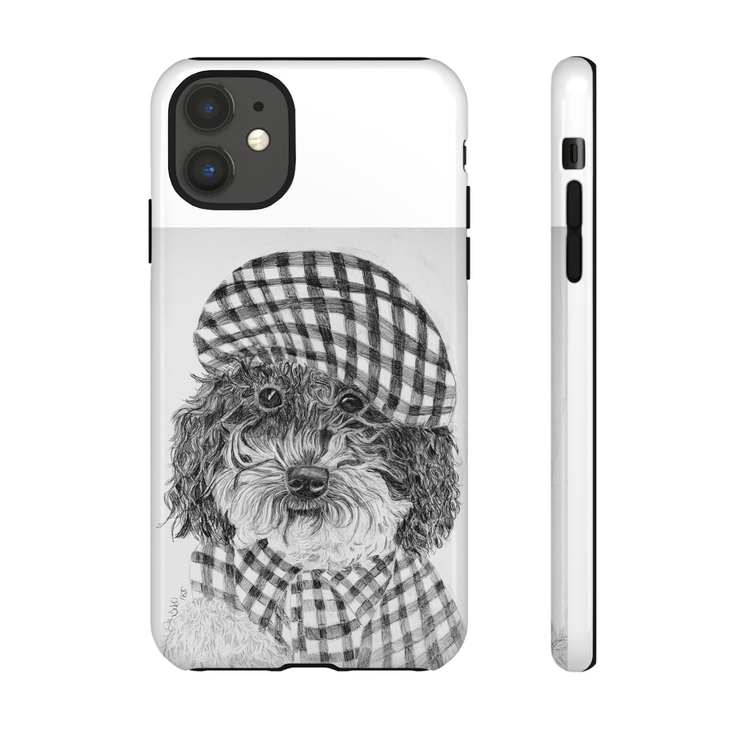 Cute Dog Phone Case — Flannel Elmer  in Plaid Hat