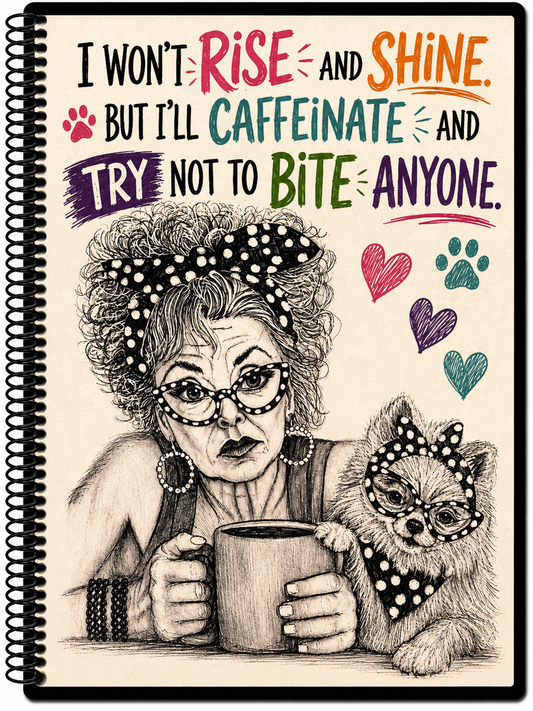 I Won’t Rise and Shine – 5” × 7” Spiral Notebook