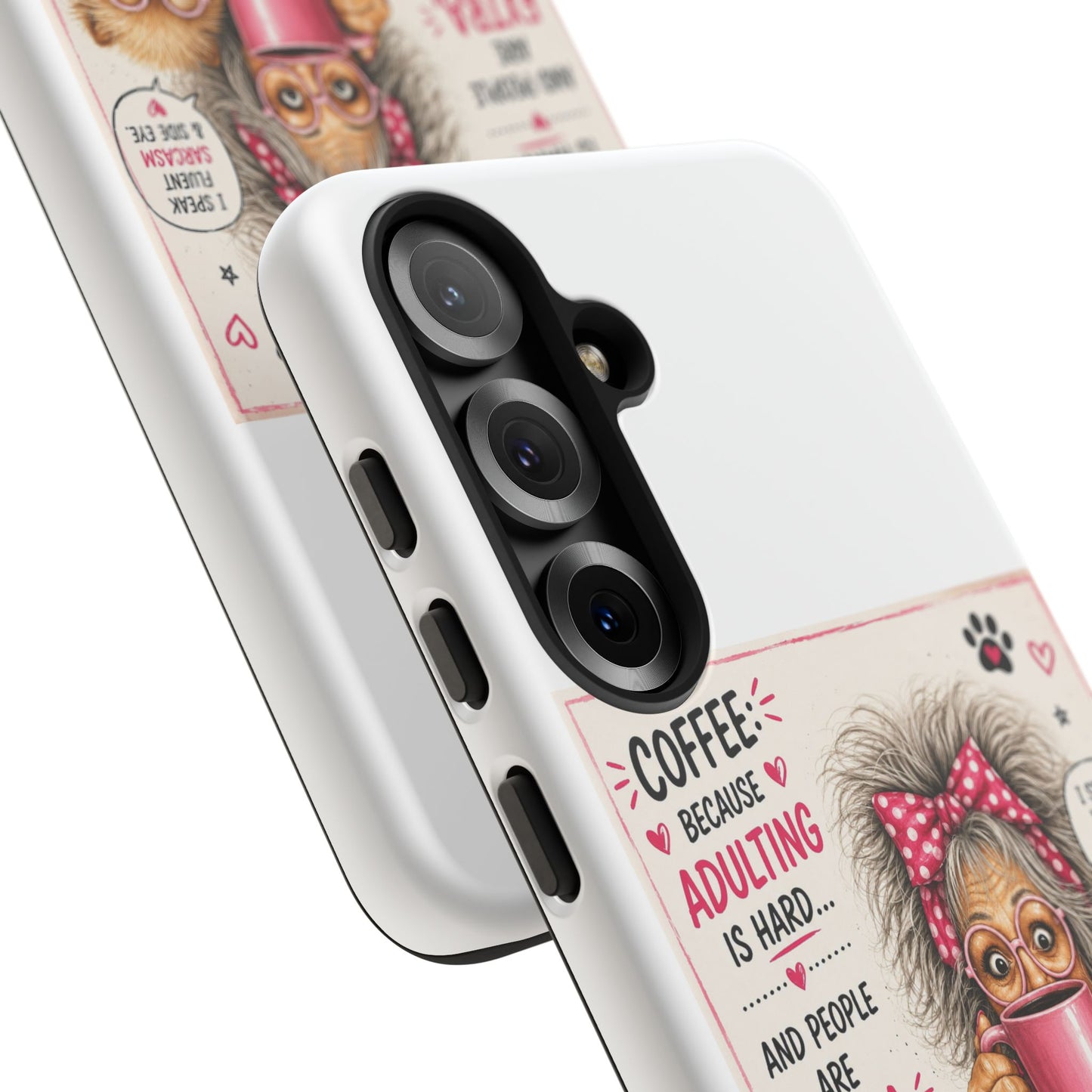 Perky Pearl and LattePhone Case — Funny "Adulting Is Hard" Cozy Design