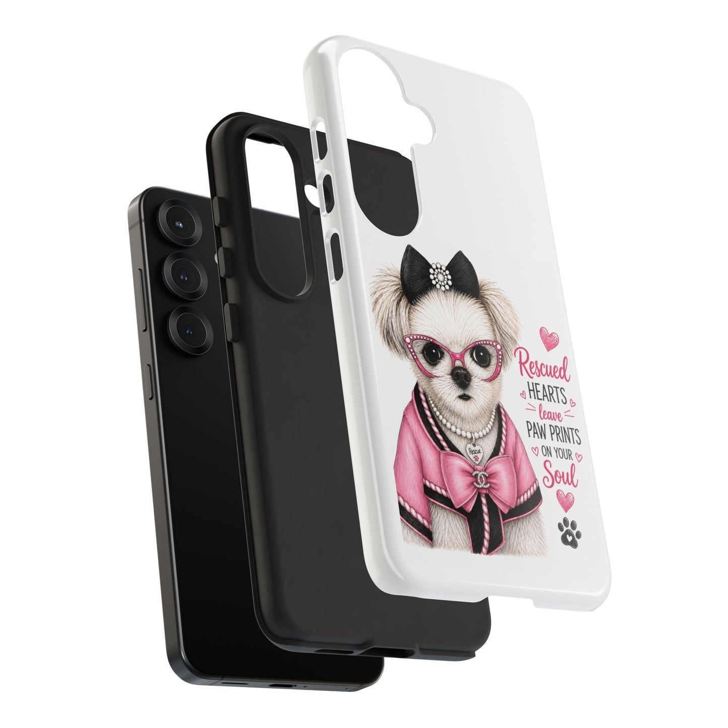 Rescued Hearts Paw Prints Phone Case