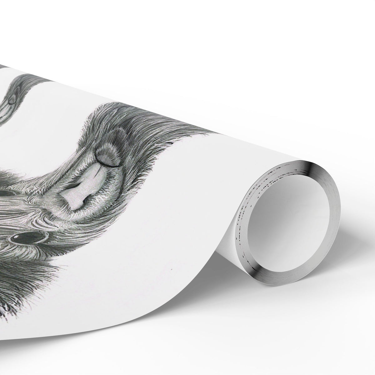 Highland Cow Wrapping Paper Roll — Black & White Highland Cattle Gift Wrap
