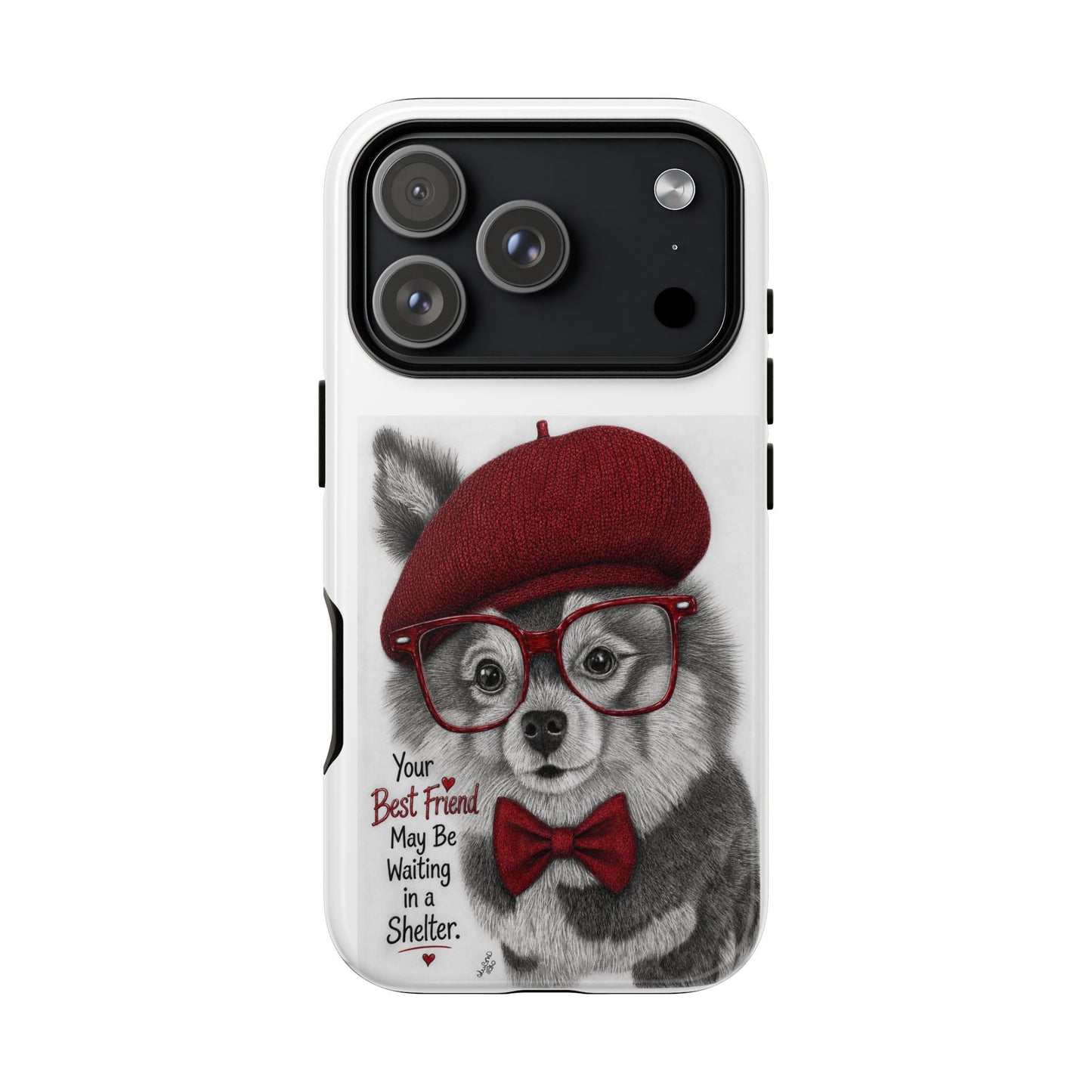 Rescue Pup Art Phone Case – "Your Best Friend May Be Waiting in a Shelter"