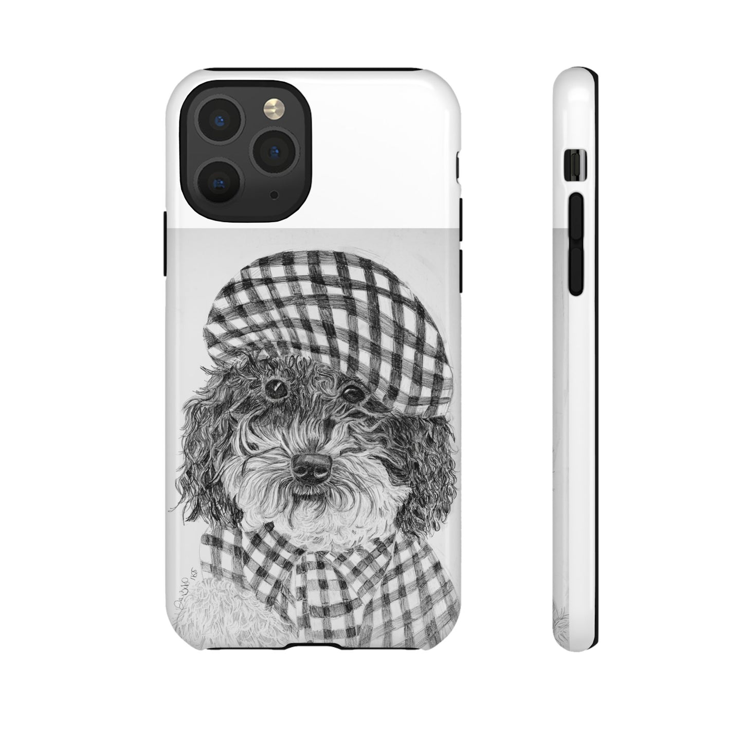 Cute Dog Phone Case — Flannel Elmer  in Plaid Hat