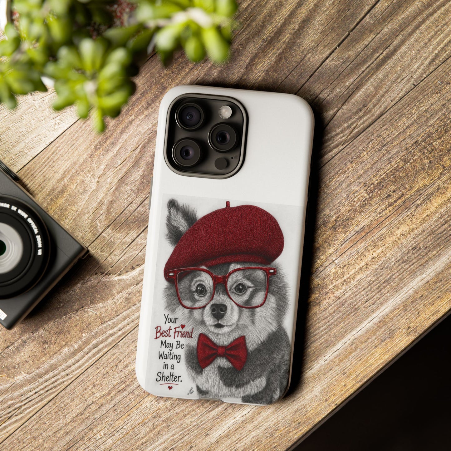 Rescue Pup Art Phone Case – "Your Best Friend May Be Waiting in a Shelter"