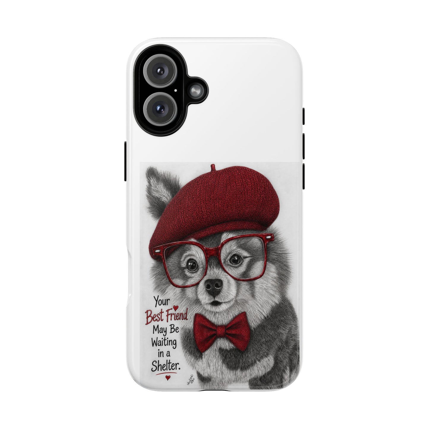 Rescue Pup Art Phone Case – "Your Best Friend May Be Waiting in a Shelter"