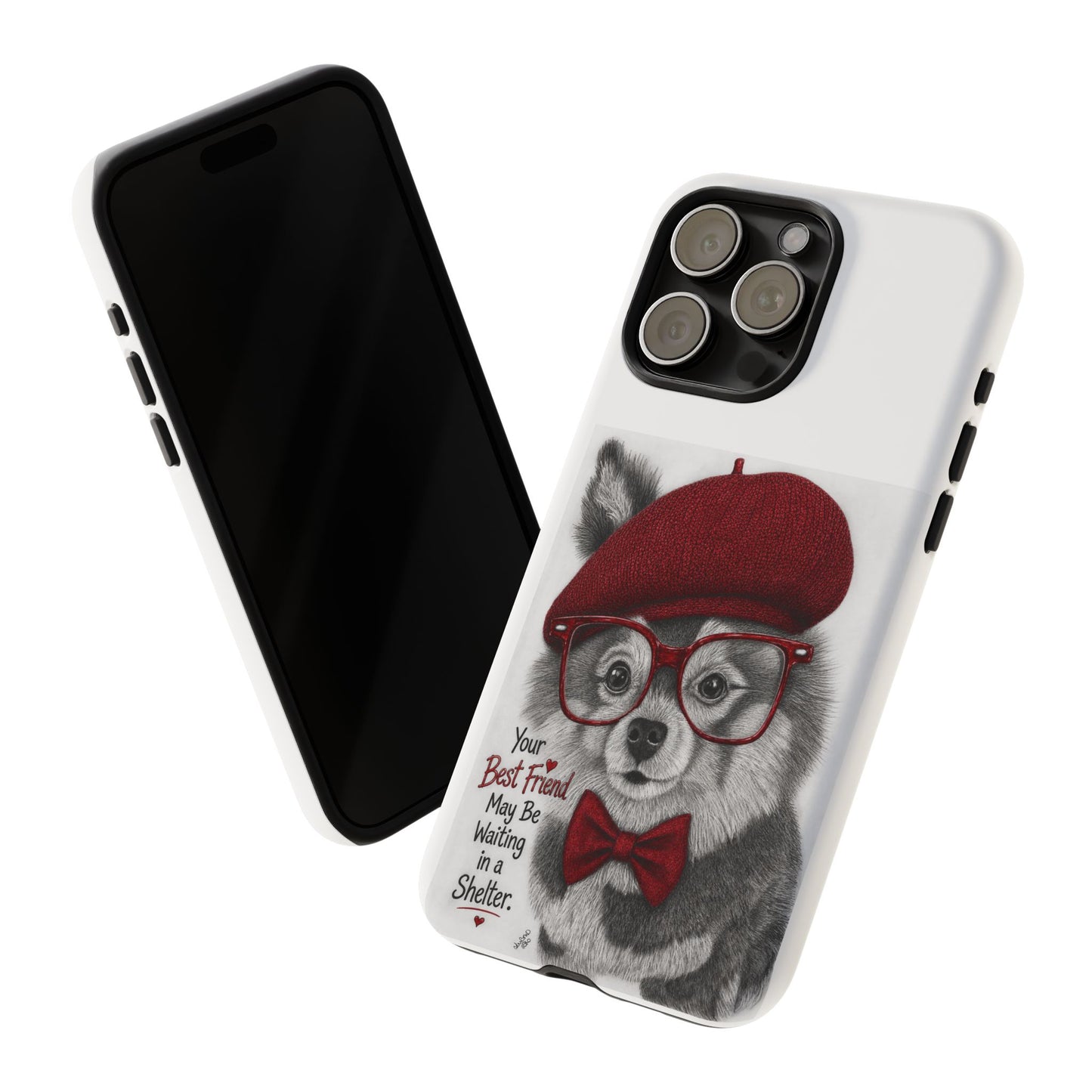 Rescue Pup Art Phone Case – "Your Best Friend May Be Waiting in a Shelter"