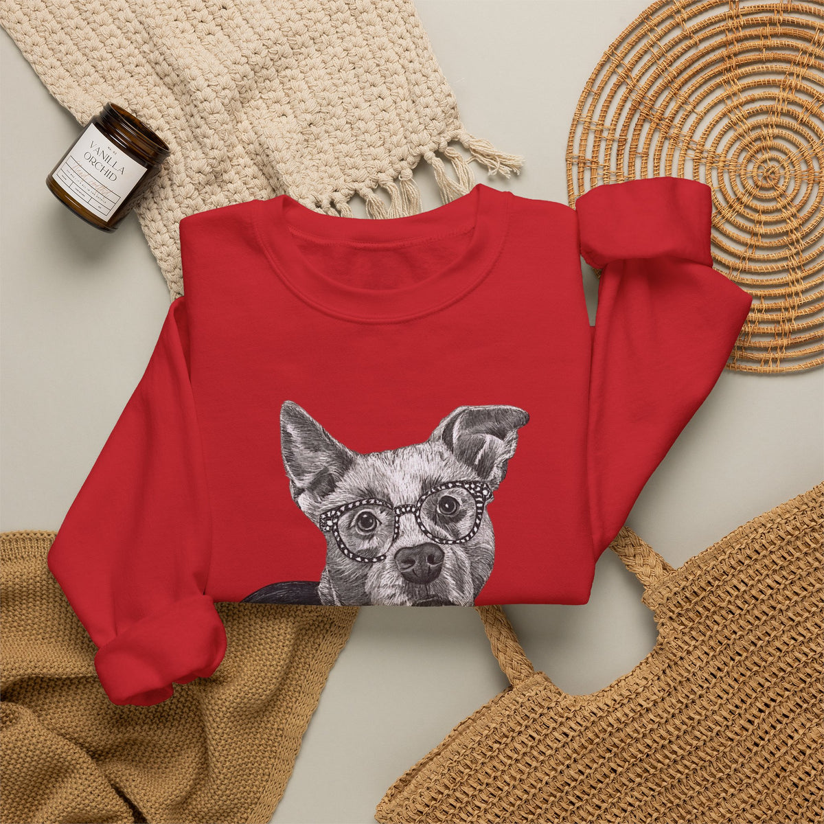 Rescue Dog Crewneck Sweatshirt — "Glenn Powell" Adopt Don’t Shop Design