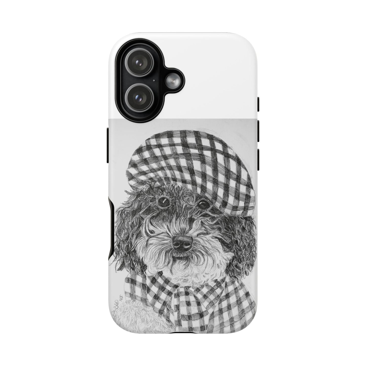 Cute Dog Phone Case — Flannel Elmer  in Plaid Hat