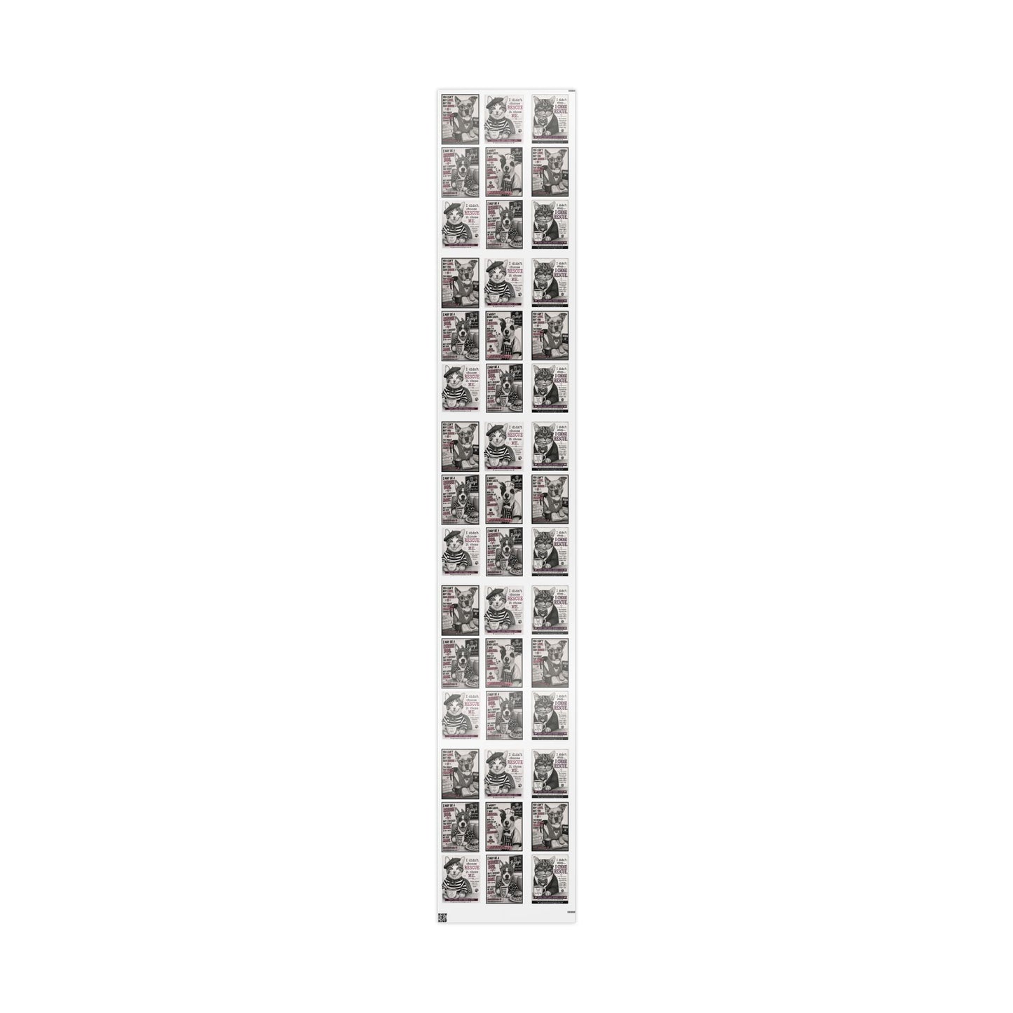Euclid pet pals  Wrapping Paper Roll — Black & White Storyboard Gift Wrap