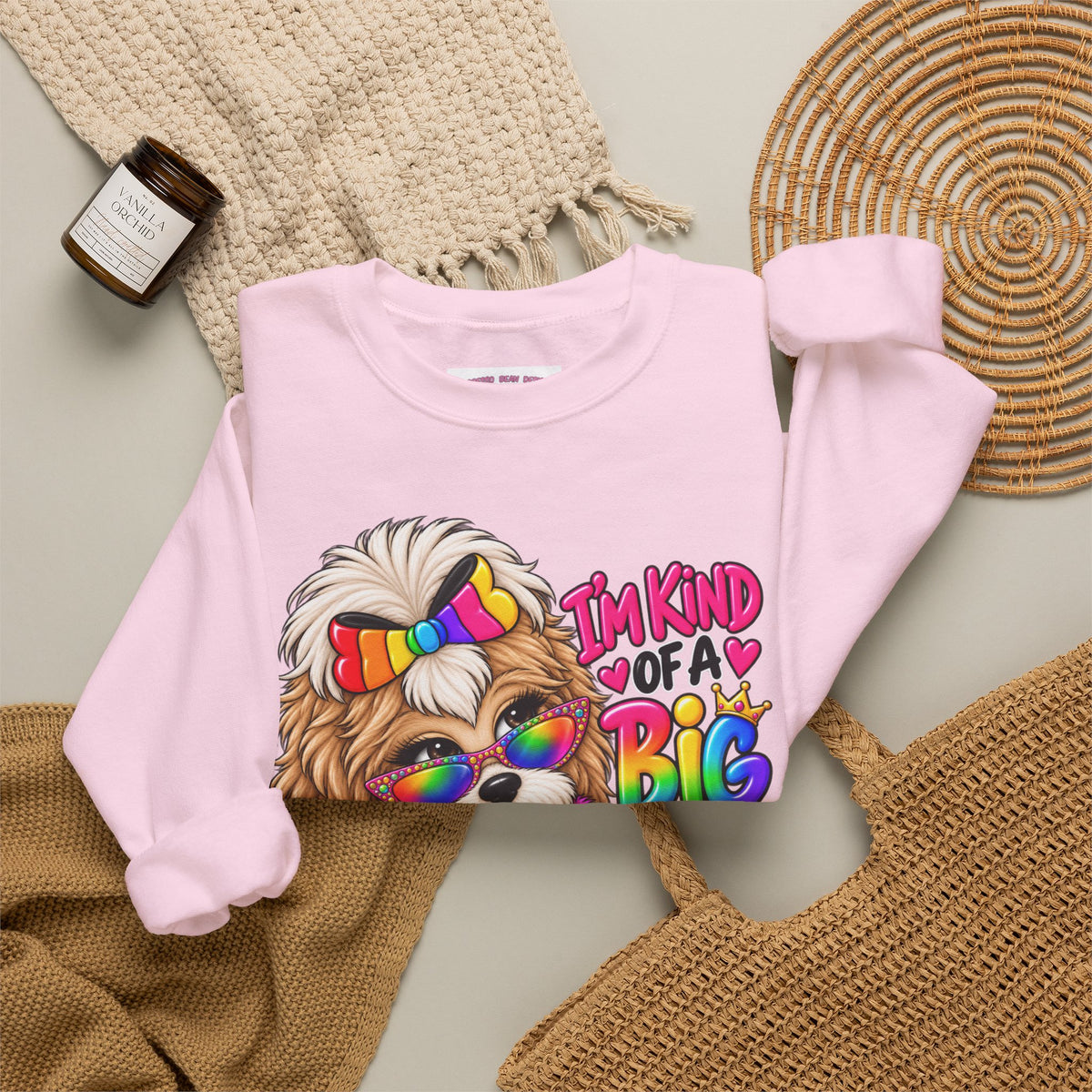 Cute Rainbow Puppy "I'm Kind of a Big Deal" Sweatshirt