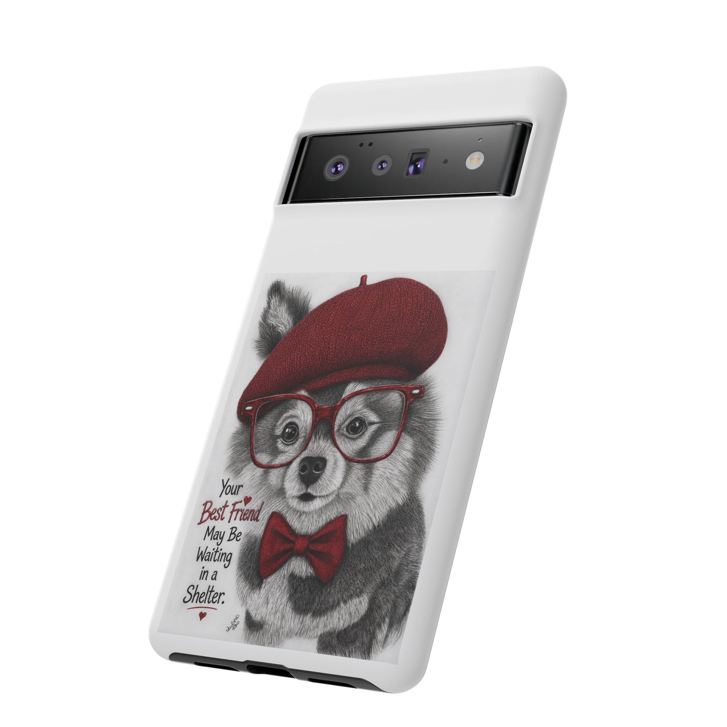 Rescue Pup Art Phone Case – "Your Best Friend May Be Waiting in a Shelter"