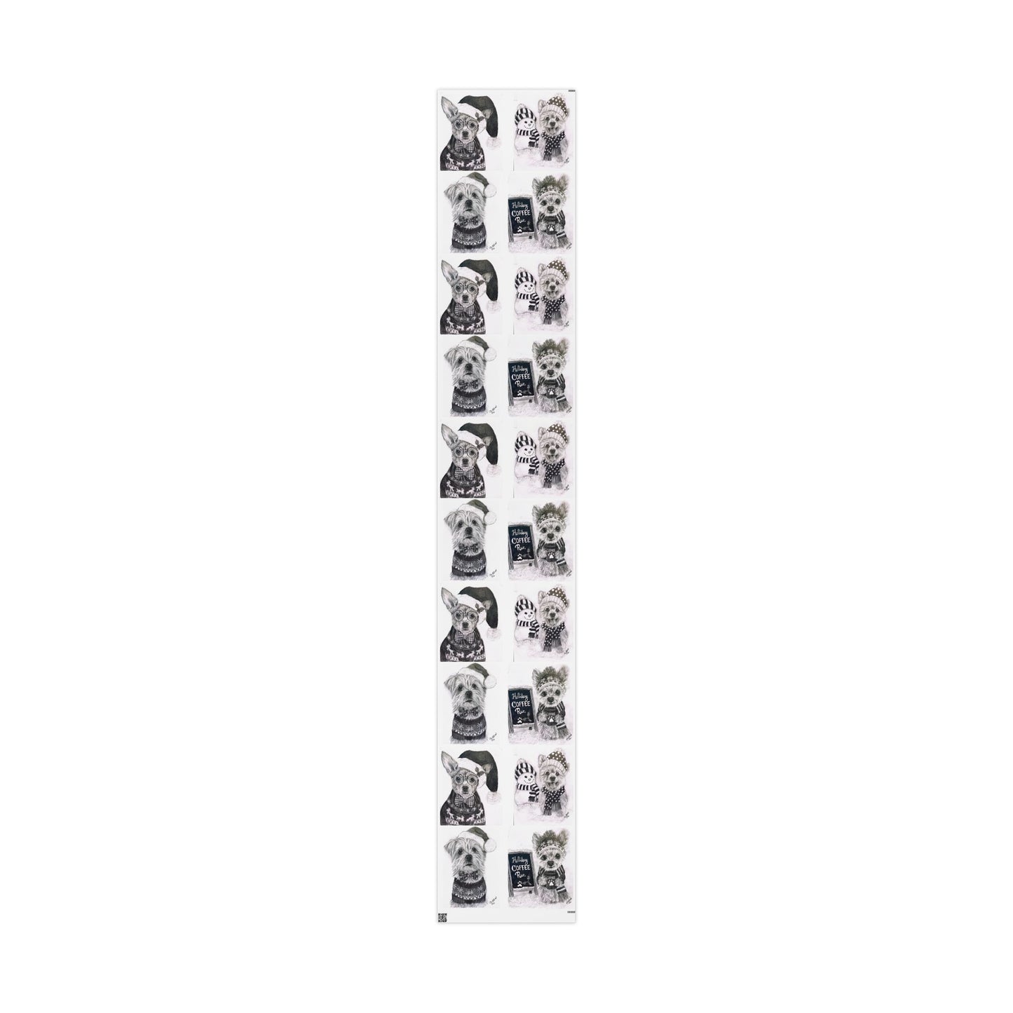 Sophia’s Gracie foundation Wrapping Paper Roll — Black & White  Pattern for Pet Lovers