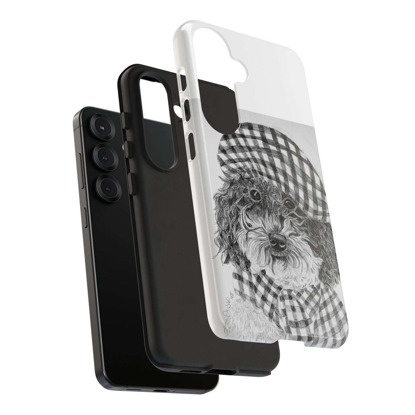 Cute Dog Phone Case — Flannel Elmer  in Plaid Hat