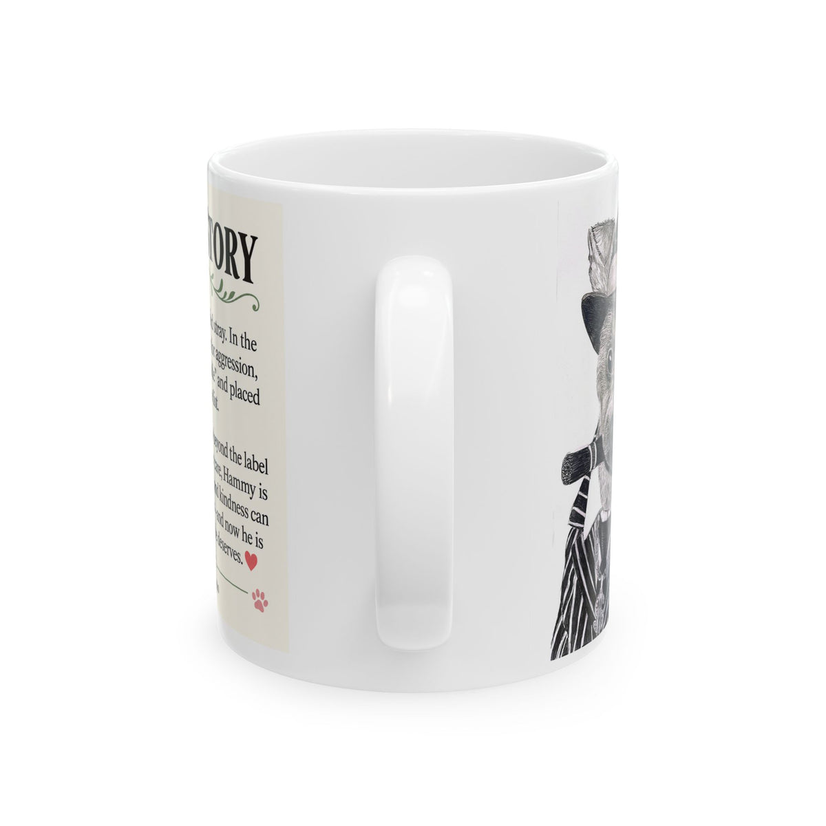 Hammy Story Ceramic Mug — Illustrated Animal Rescue Tribute (11oz & 15oz)