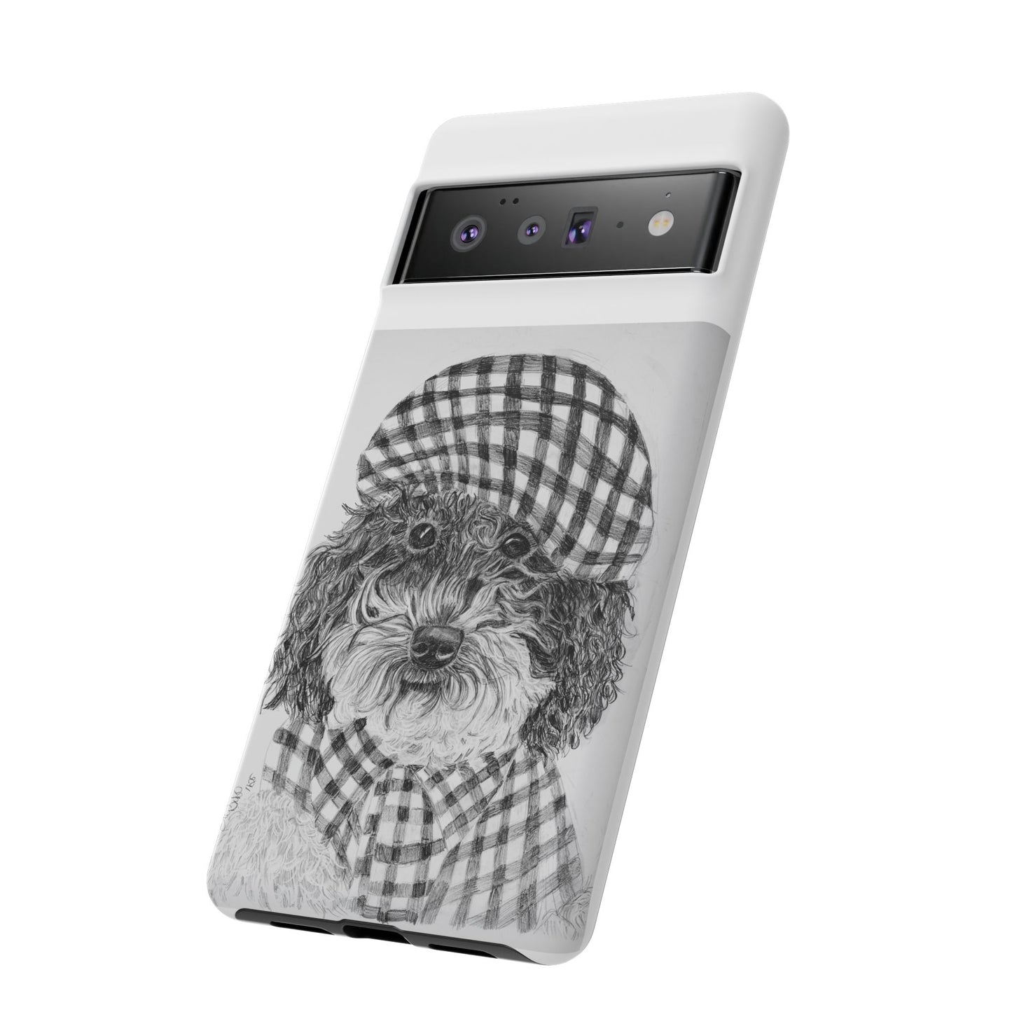Cute Dog Phone Case — Flannel Elmer  in Plaid Hat
