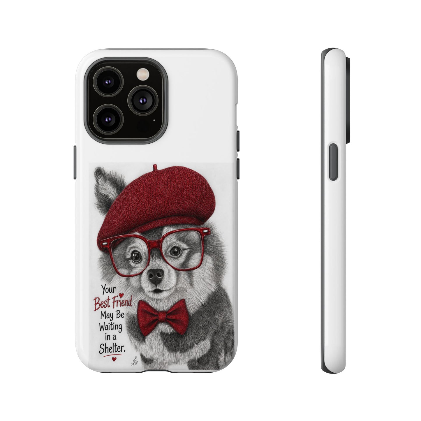Rescue Pup Art Phone Case – "Your Best Friend May Be Waiting in a Shelter"