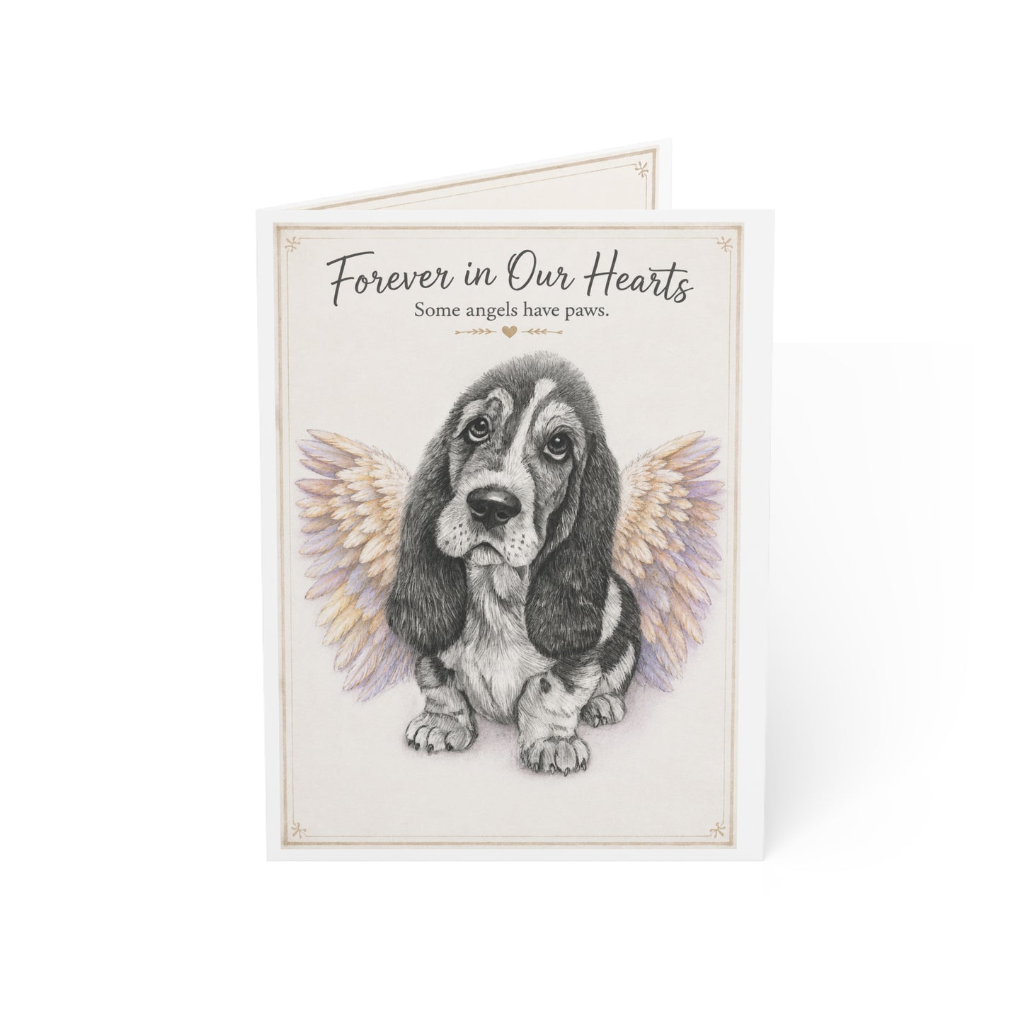 Pet Sympathy Greeting Card – “Forever in Our Hearts” Memorial Dog Card (Single or Multi-Pack)