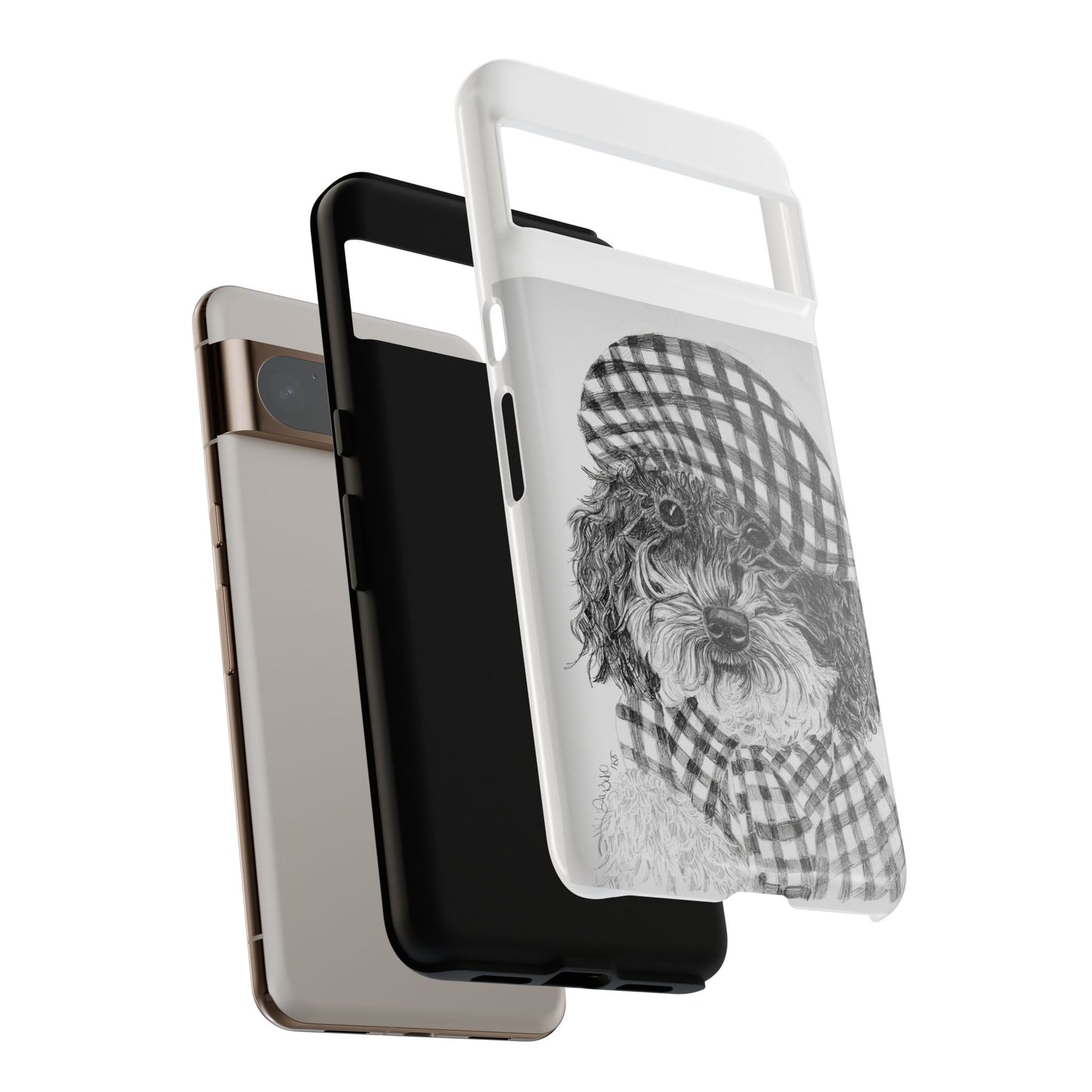 Cute Dog Phone Case — Flannel Elmer  in Plaid Hat
