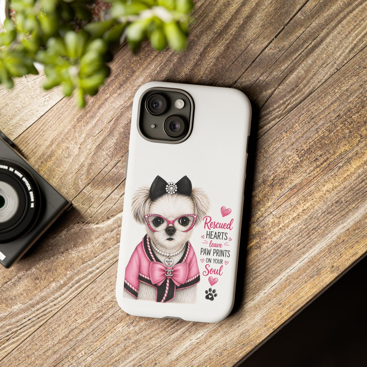Rescued Hearts Paw Prints Phone Case
