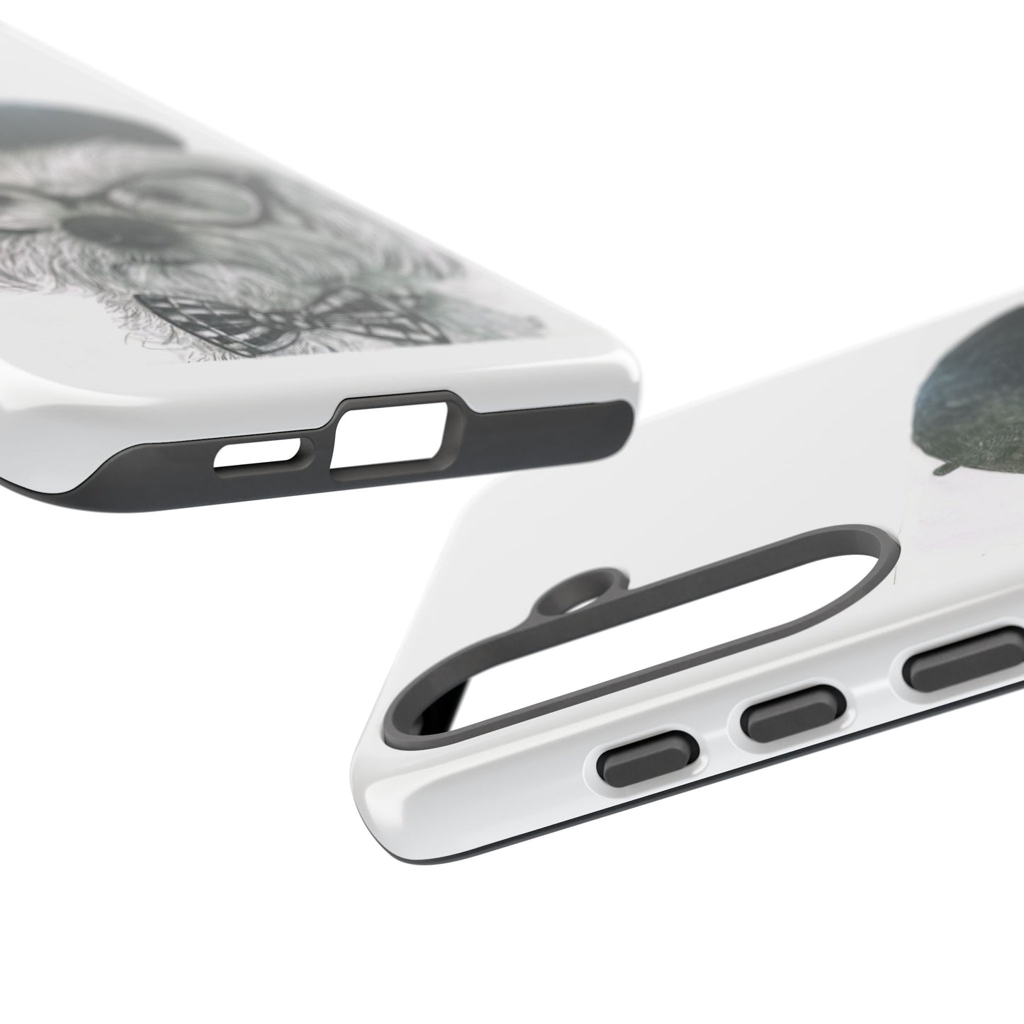 Dog Portrait Phone Case — Dexter with Beret, Glasses & Bow Tie