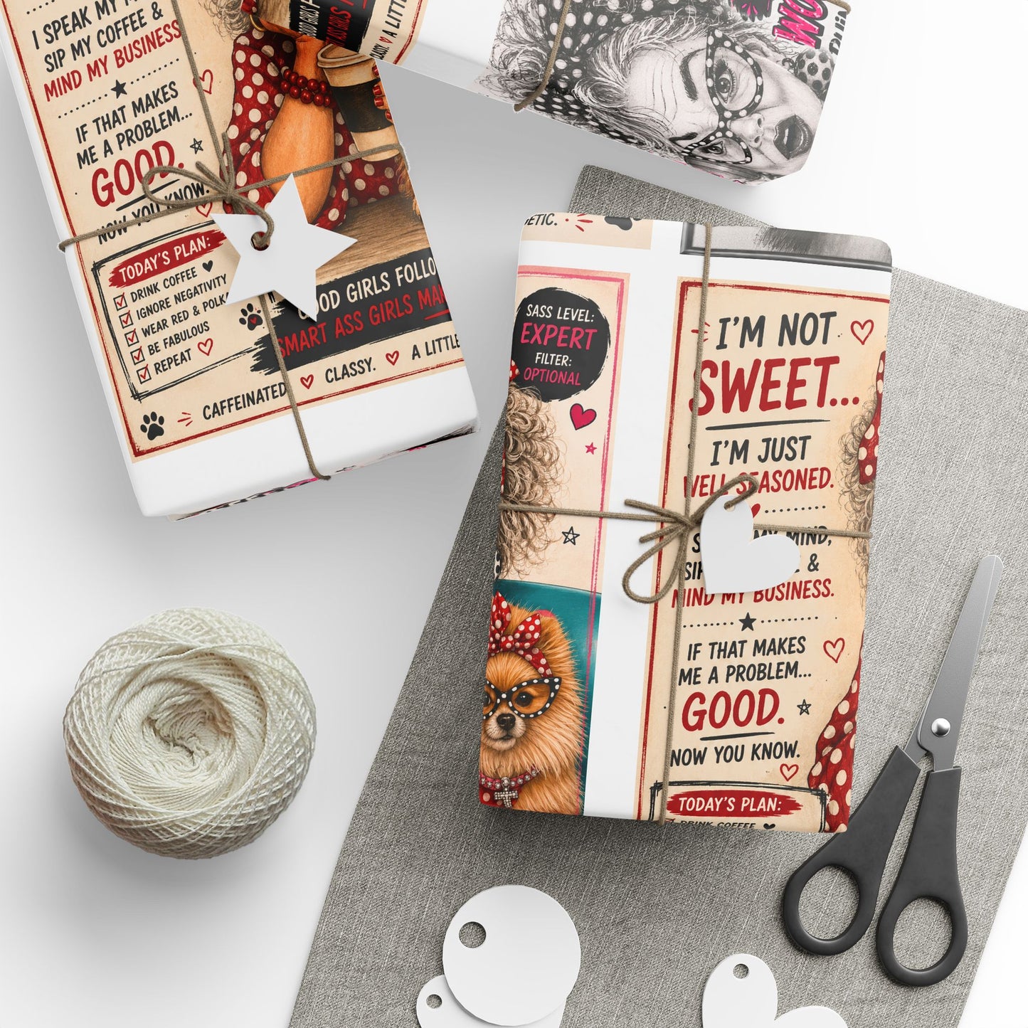 Perky Pearl and Latte Wrapping Paper Roll