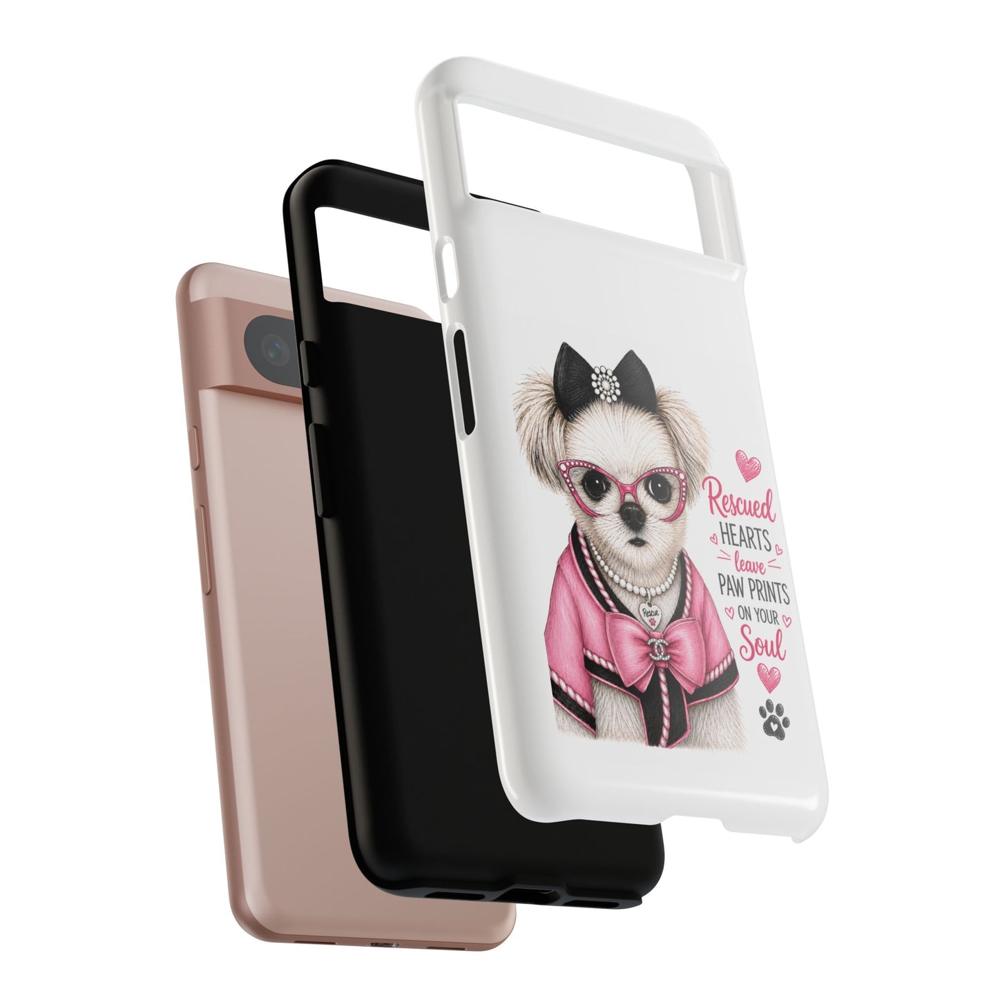 Rescued Hearts Paw Prints Phone Case