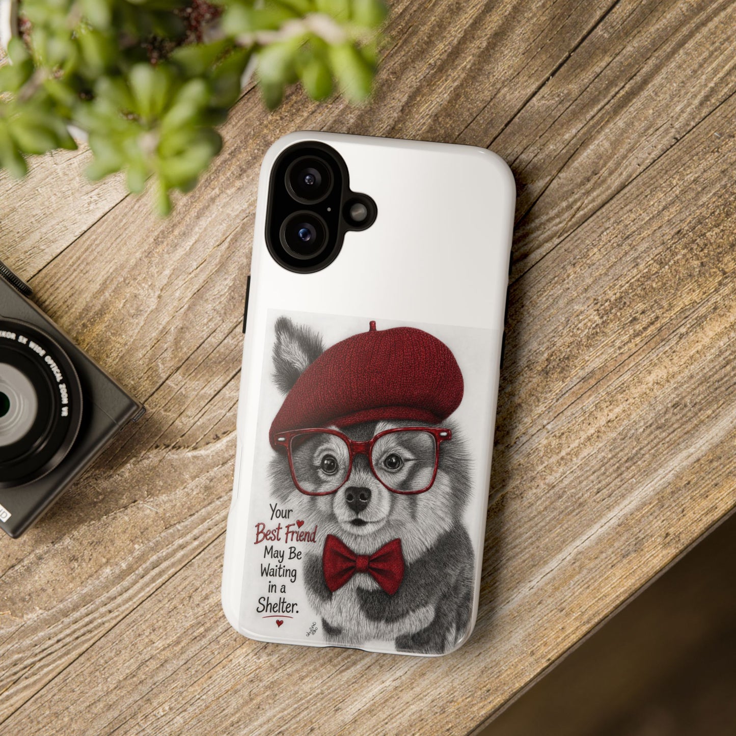 Rescue Pup Art Phone Case – "Your Best Friend May Be Waiting in a Shelter"