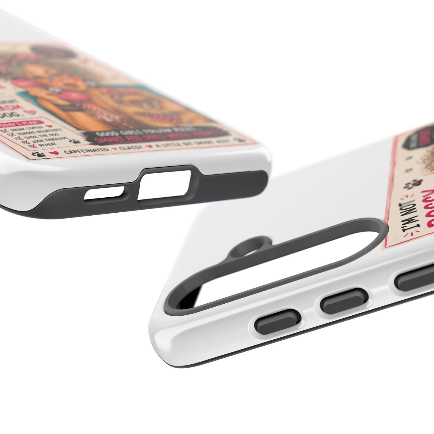 Perky Pearl and Latte Phone Case — "I'm Not Bossy" Funny Dog Lover & Sarcastic Woman Protective Tough Case