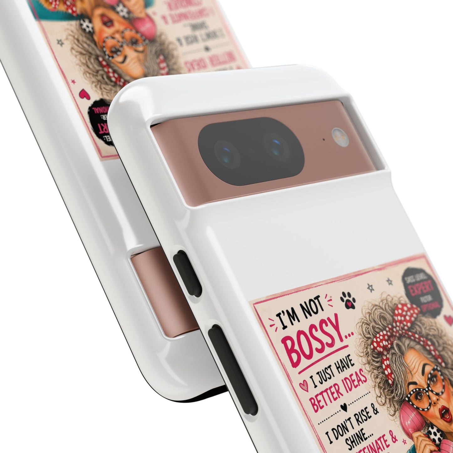 Perky Pearl and Latte Phone Case — "I'm Not Bossy" Funny Dog Lover & Sarcastic Woman Protective Tough Case