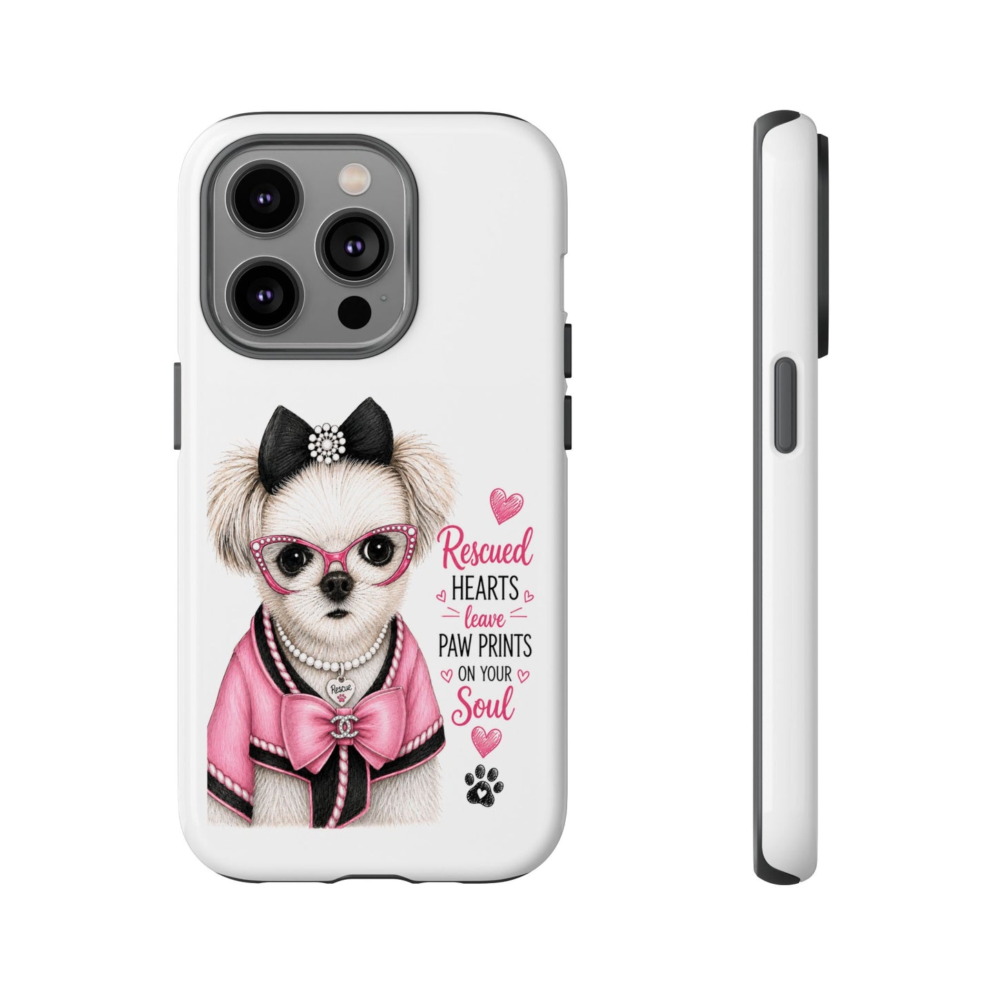 Rescued Hearts Paw Prints Phone Case