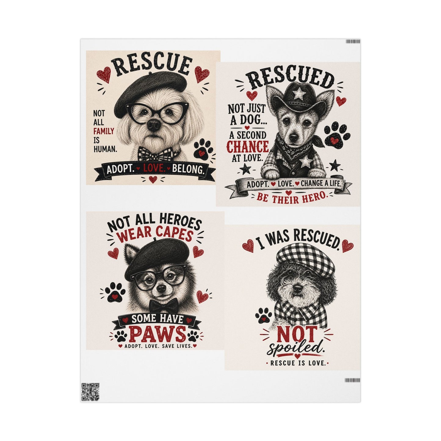 Rescue with Elmer, Gabe, Dexter and Lobo Wrapping Paper -  Gift Wrap