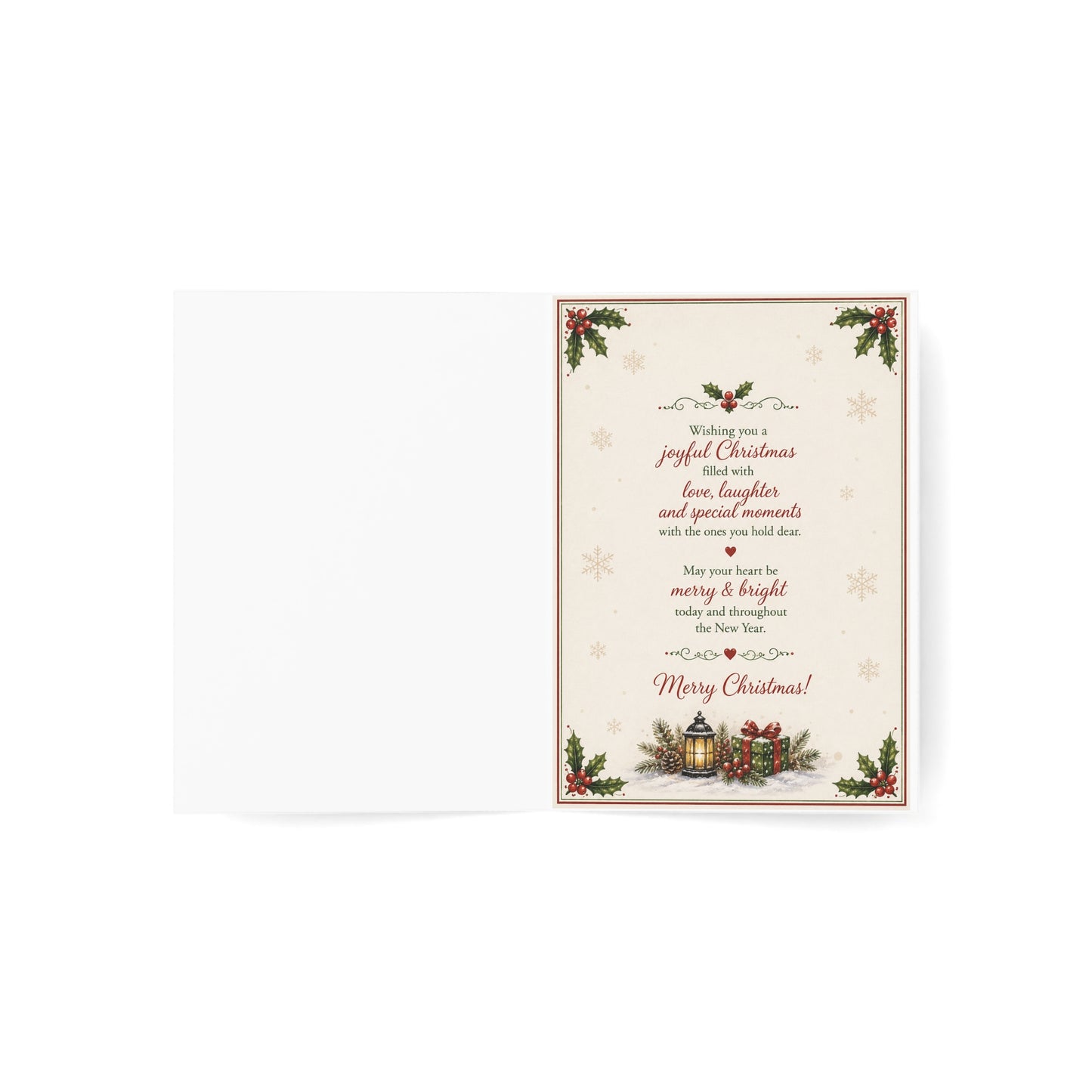 Christmas Dog & Snowman Greeting Card – Merry Christmas Holiday Cards (1, 10, 30, 50 pcs)