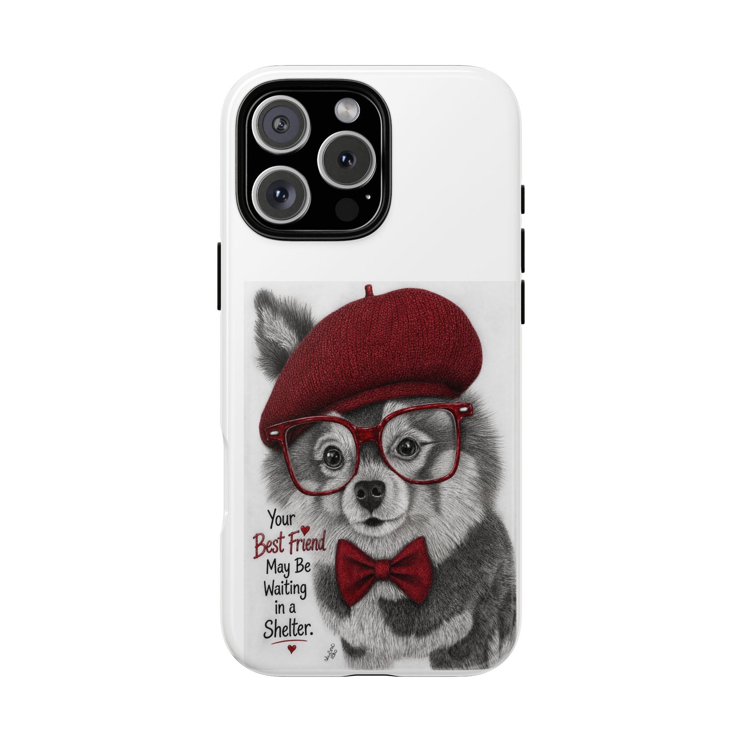 Rescue Pup Art Phone Case – "Your Best Friend May Be Waiting in a Shelter"
