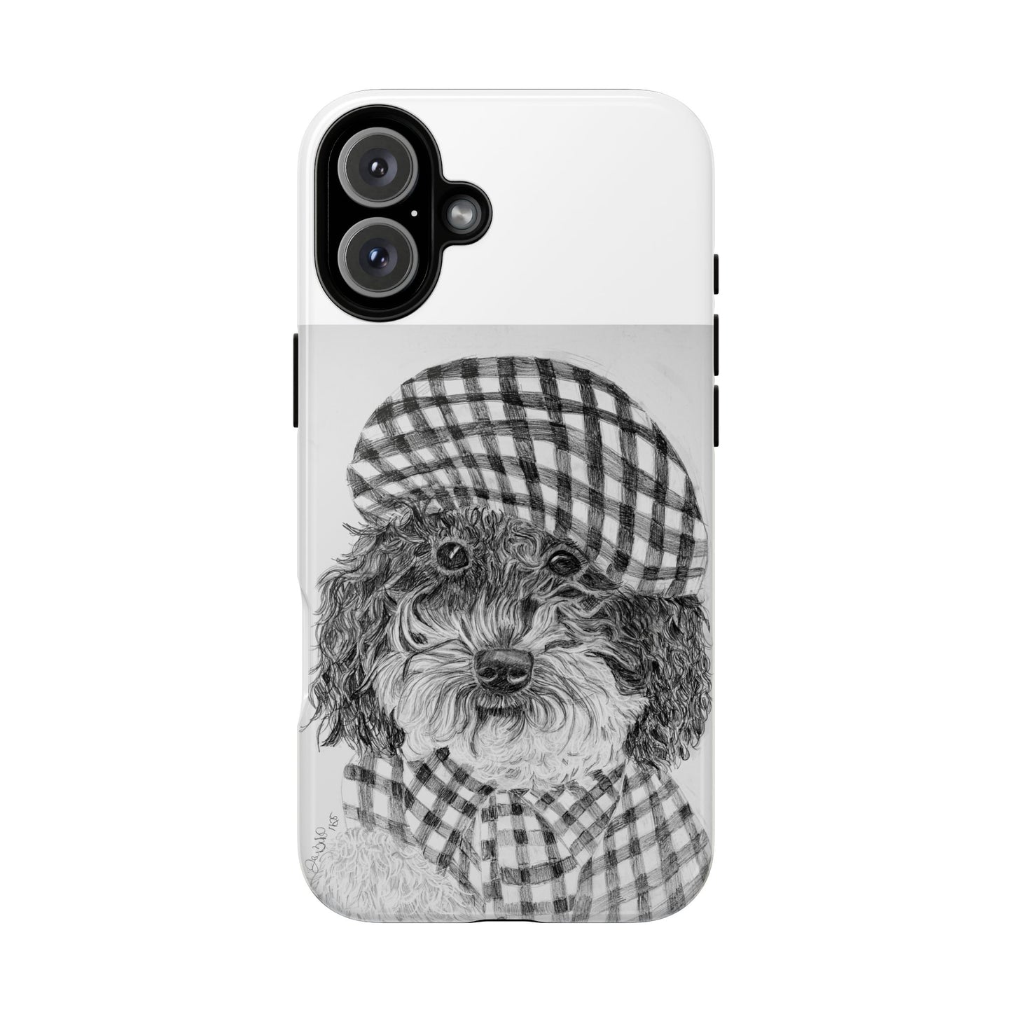 Cute Dog Phone Case — Flannel Elmer  in Plaid Hat