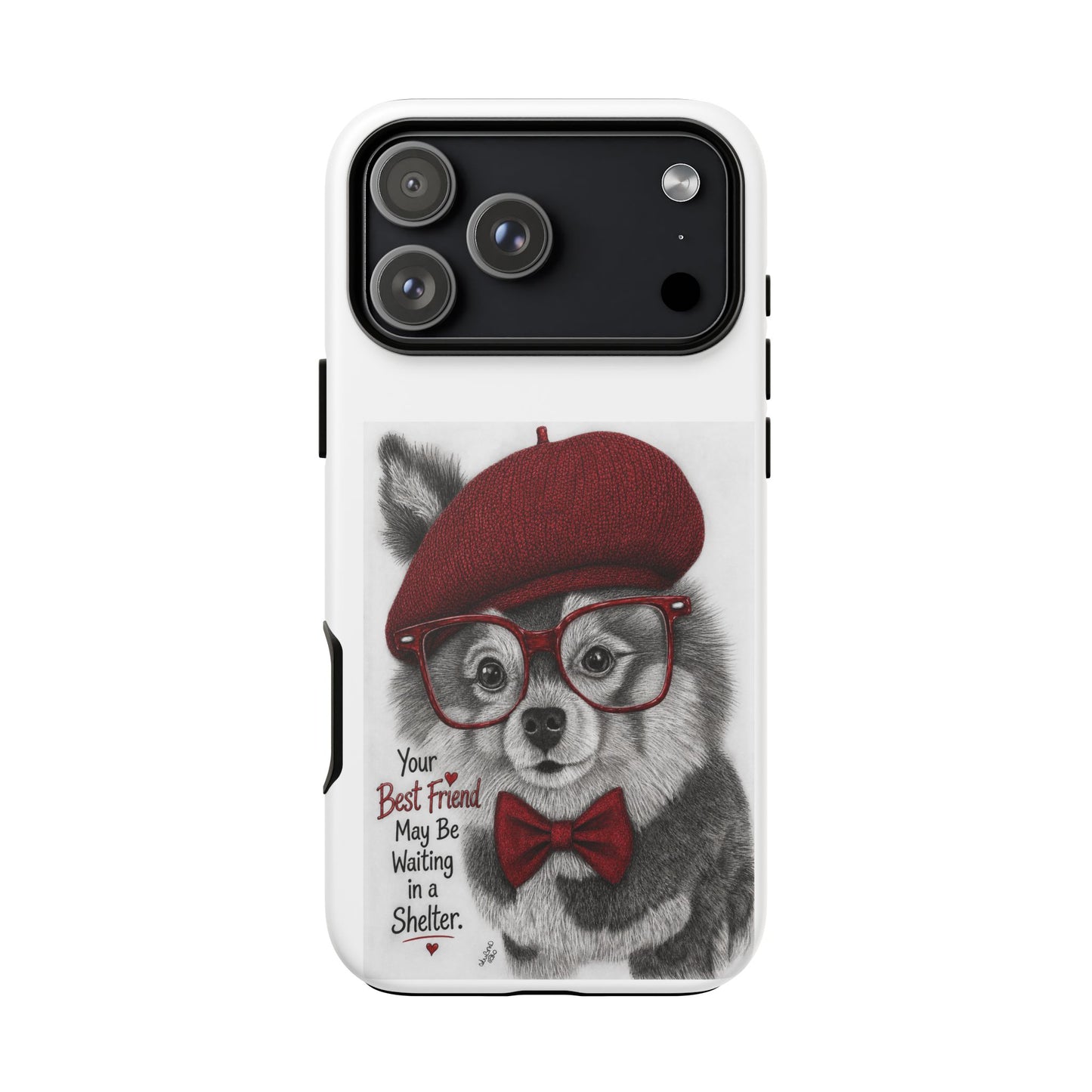 Rescue Pup Art Phone Case – "Your Best Friend May Be Waiting in a Shelter"