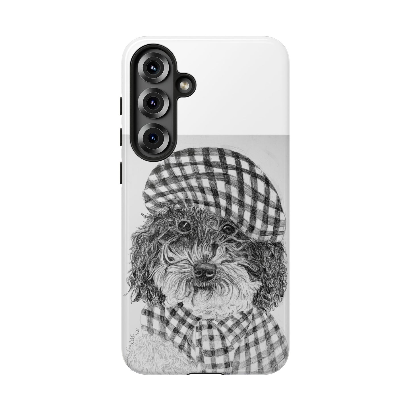 Cute Dog Phone Case — Flannel Elmer  in Plaid Hat