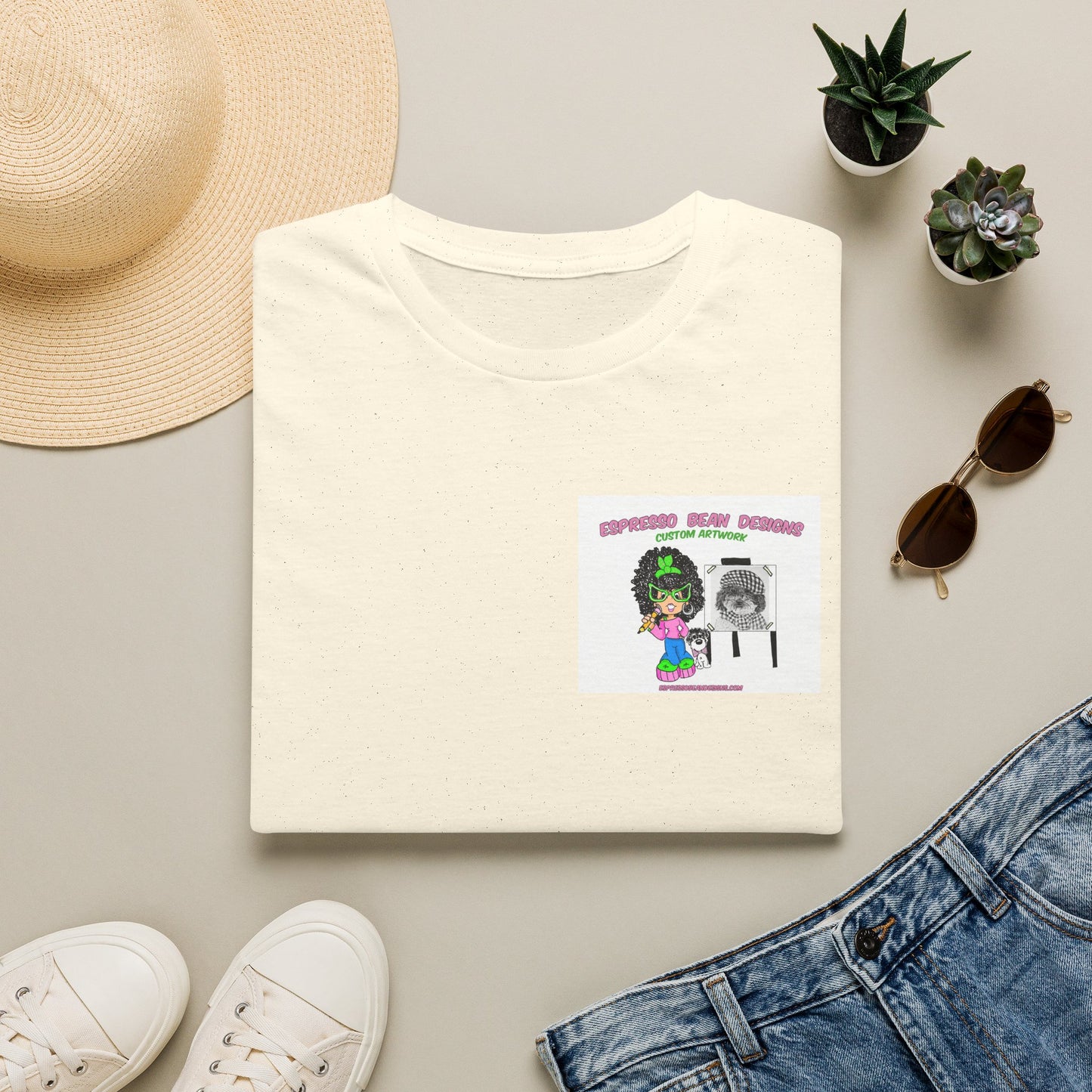T-Shirt — Perky Pearl and Latte. I try not to bite