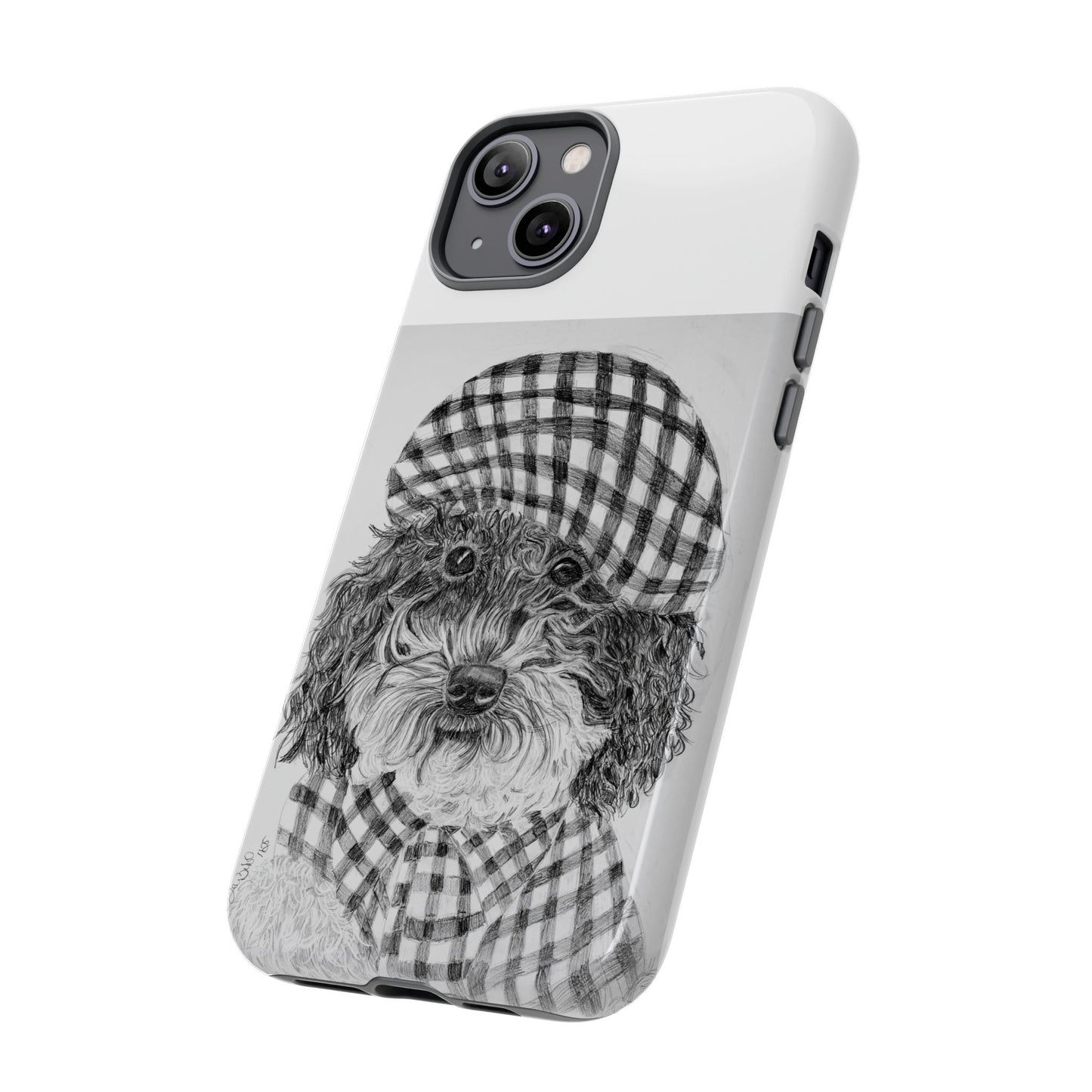 Cute Dog Phone Case — Flannel Elmer  in Plaid Hat