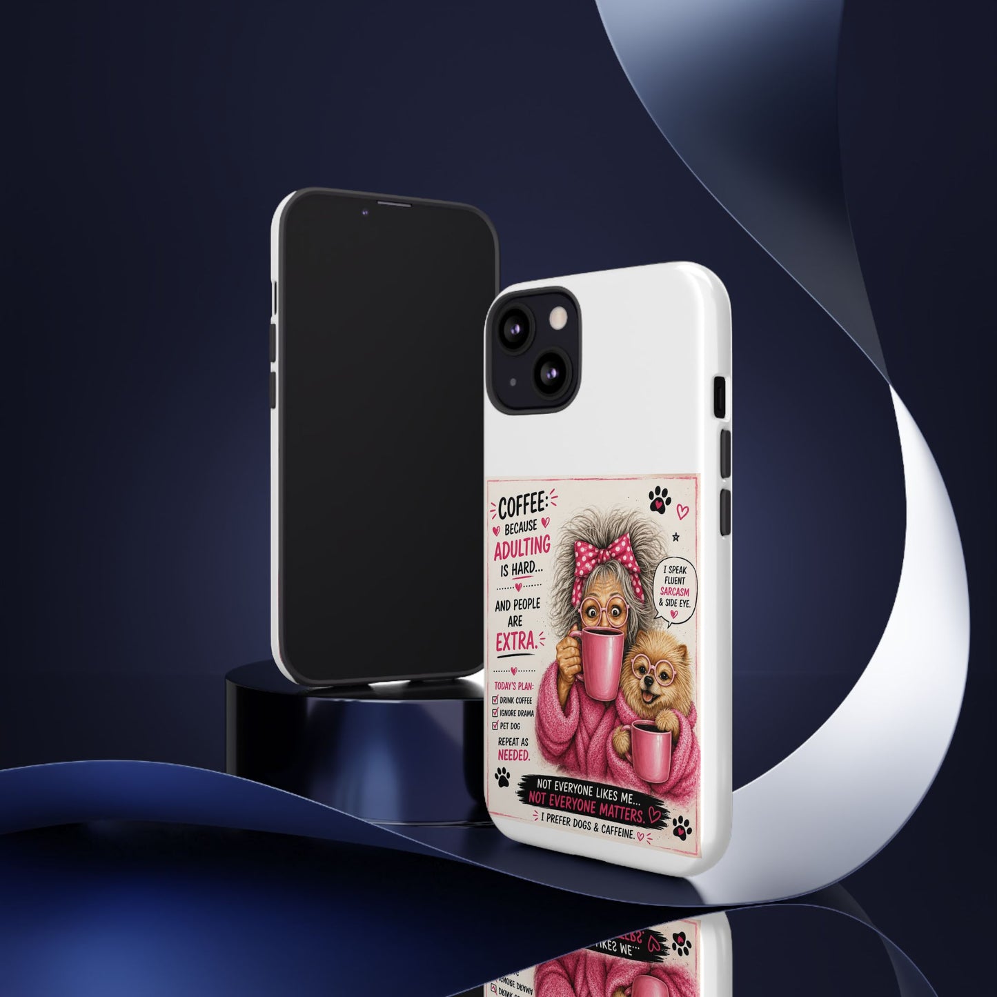 Perky Pearl and LattePhone Case — Funny "Adulting Is Hard" Cozy Design