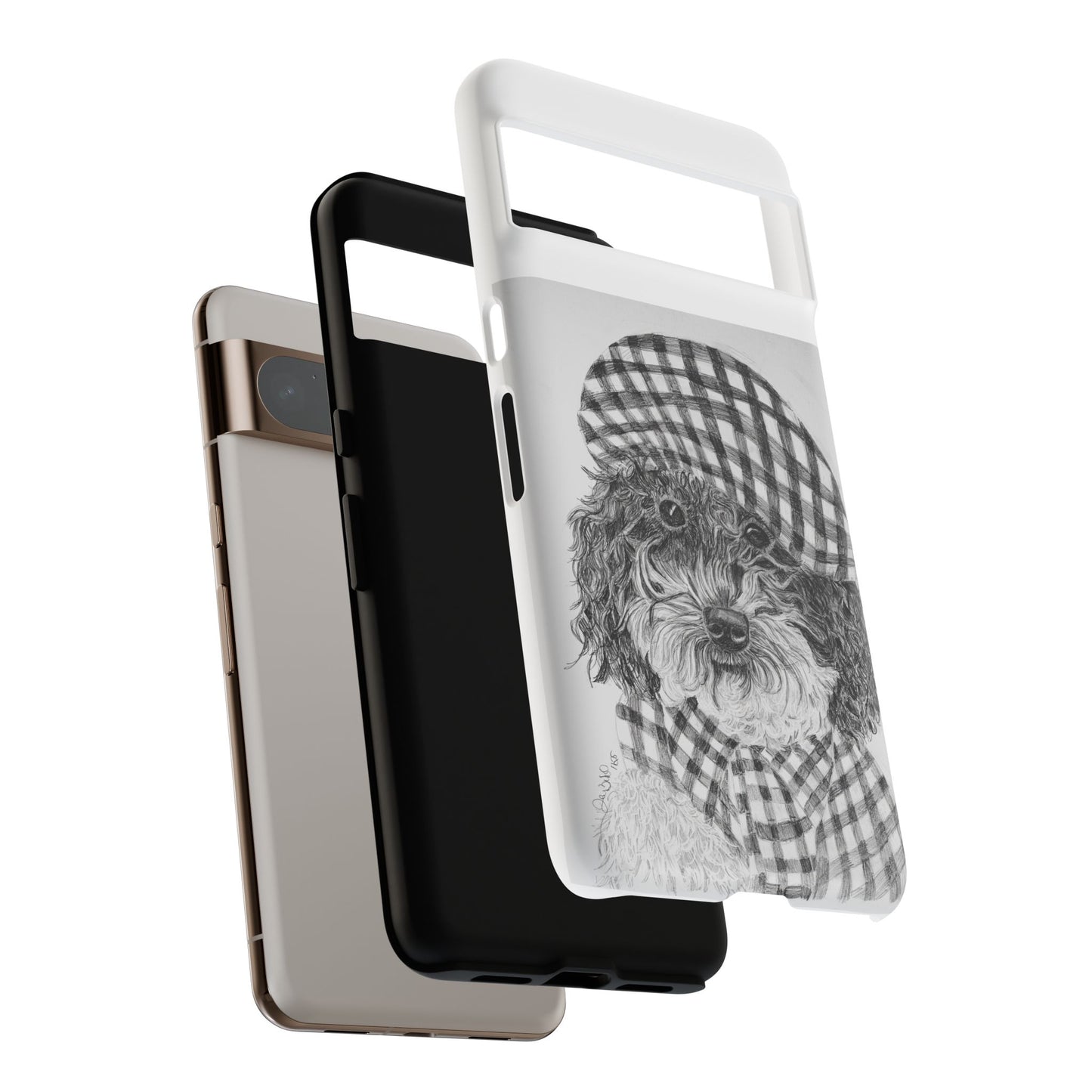 Cute Dog Phone Case — Flannel Elmer  in Plaid Hat