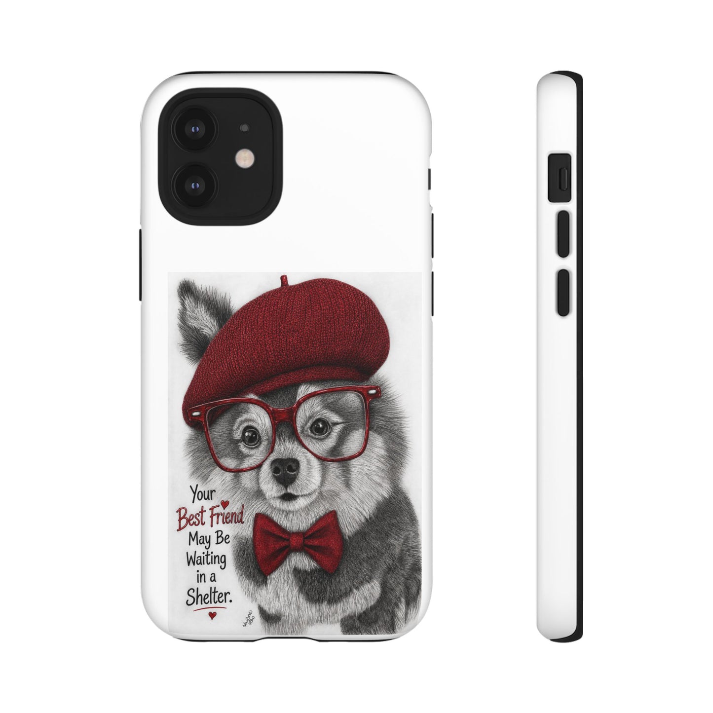 Rescue Pup Art Phone Case – "Your Best Friend May Be Waiting in a Shelter"